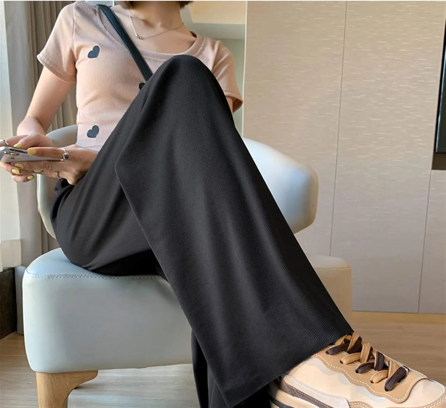 شلوار زنانه BEABAG، شلوار تابستانی خنک با پاچه گشاد، شلوار زنانه کمر بلند، شلوار صورتی بژ غیر رسمی، شلوار راسته زنانه، شلوار پاچه گشاد که اندام را لاغر نشان می دهد (سایز: L) شلوار زنانه BEABAG، شلوار تابستانی خنک با پاچه گشاد، شلوار زنانه کمر بلند، شلوار صورتی بژ غیر رسمی، شلوار راسته زنانه، شلوار پاچه گشاد که اندام را لاغر نشان می دهد (سایز: L)