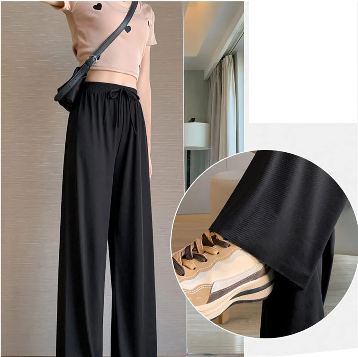 شلوار زنانه BEABAG، شلوار تابستانی خنک با پاچه گشاد، شلوار زنانه کمر بلند، شلوار صورتی بژ غیر رسمی، شلوار راسته زنانه، شلوار پاچه گشاد که اندام را لاغر نشان می دهد (سایز: L) شلوار زنانه BEABAG، شلوار تابستانی خنک با پاچه گشاد، شلوار زنانه کمر بلند، شلوار صورتی بژ غیر رسمی، شلوار راسته زنانه، شلوار پاچه گشاد که اندام را لاغر نشان می دهد (سایز: L)