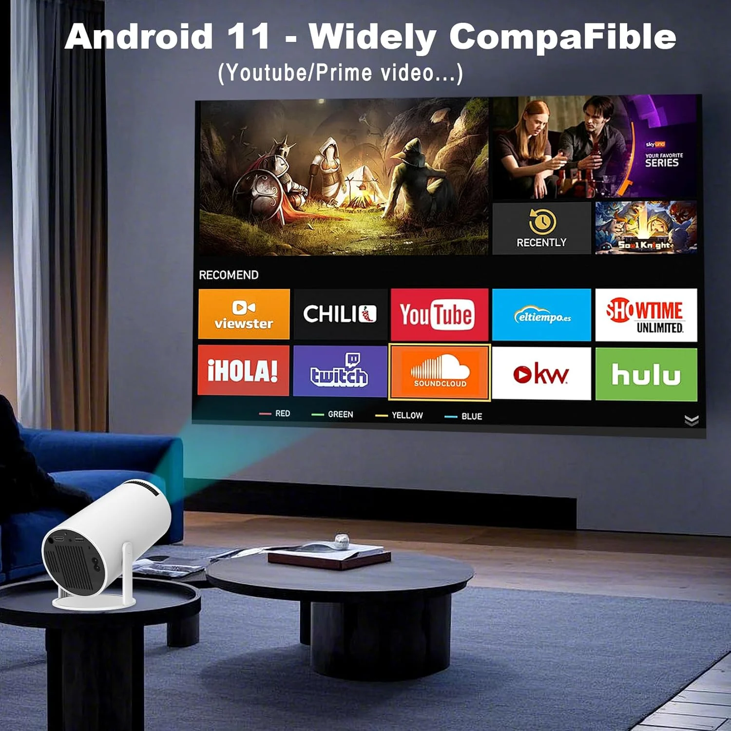 مینی پروژکتور Rectitude، پروژکتور قابل حمل HY300 PRO