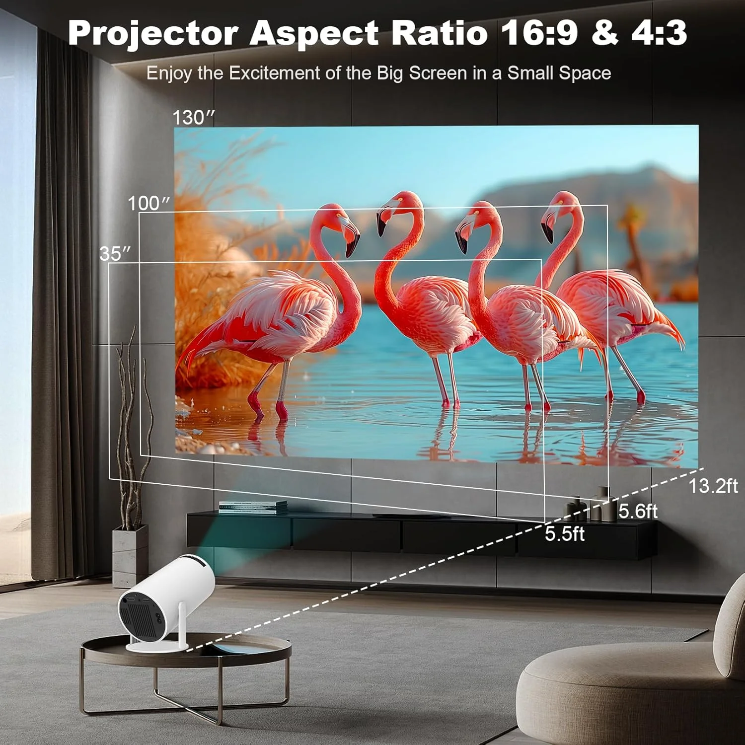 مینی پروژکتور Rectitude، پروژکتور قابل حمل HY300 PRO