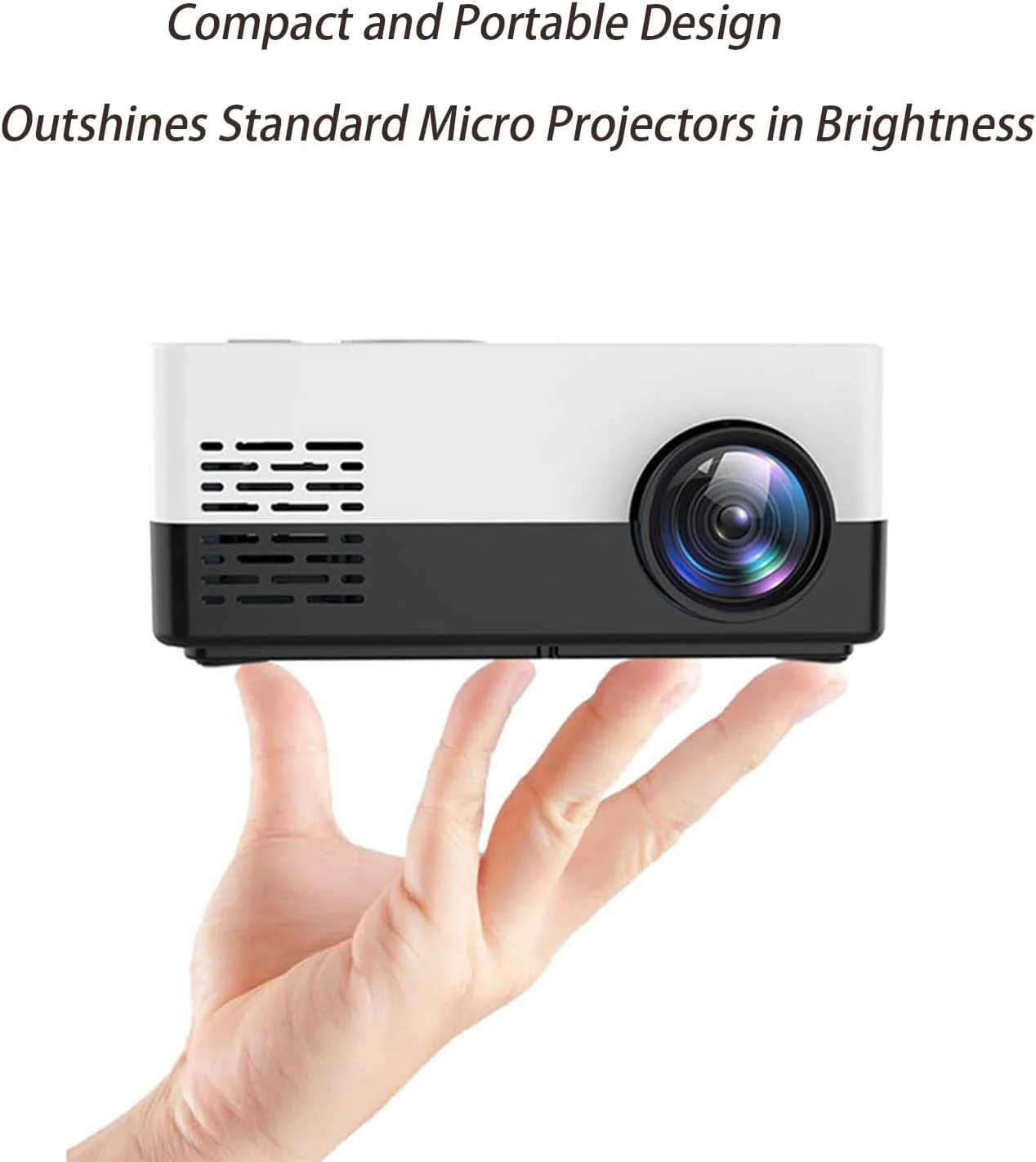 پروژکتور مینی QUEENADA مناسب فضای باز به همراه سه پایه - پروژکتور مینی برای سینمای خانگی 1080P، سازگار با تلفن هوشمند/لپ تاپ/تی وی استیک/HDMI/USB (سفید) پروژکتور مینی QUEENADA مناسب فضای باز به همراه سه پایه - پروژکتور مینی برای سینمای خانگی 1080P، سازگار با تلفن هوشمند/لپ تاپ/تی وی استیک/HDMI/USB (سفید)