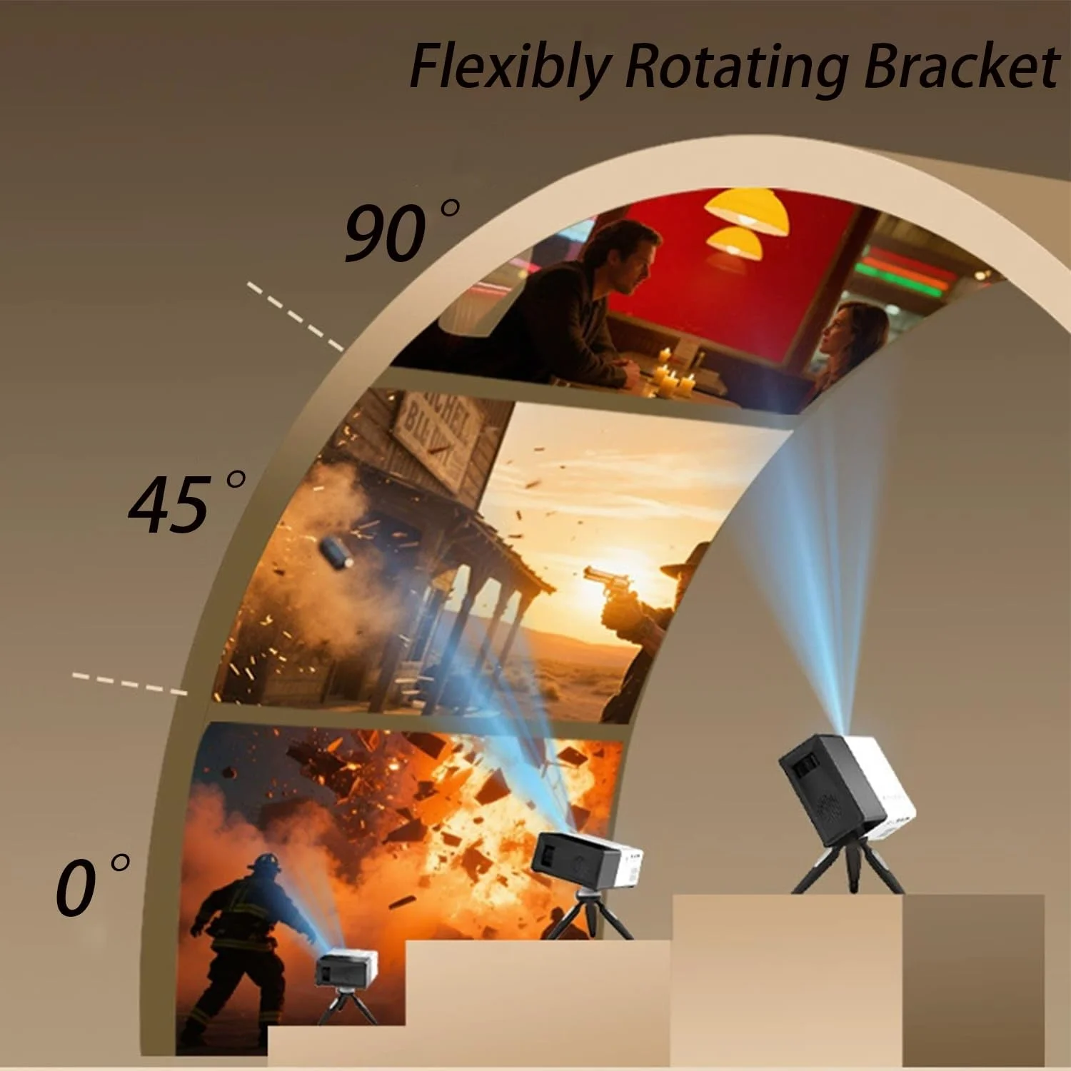 پروژکتور مینی QUEENADA مناسب فضای باز به همراه سه پایه - پروژکتور مینی برای سینمای خانگی 1080P، سازگار با تلفن هوشمند/لپ تاپ/تی وی استیک/HDMI/USB (سفید) پروژکتور مینی QUEENADA مناسب فضای باز به همراه سه پایه - پروژکتور مینی برای سینمای خانگی 1080P، سازگار با تلفن هوشمند/لپ تاپ/تی وی استیک/HDMI/USB (سفید)