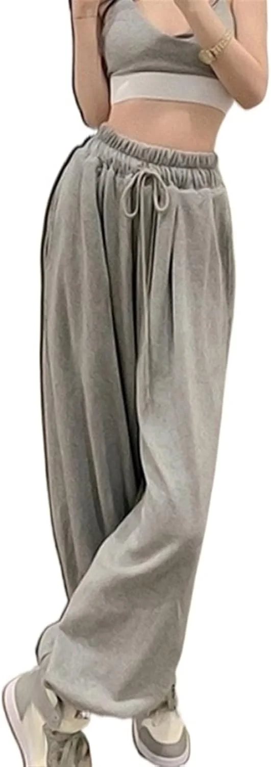 BEABAG Pants For Women Women Gray Jogging Sweatpants Baggy Sports Pants Female Joggers Streetwear Hiphop High Waist Casual Bodybuilding Trousers (Color : Gray, Size : XL) BEABAG Pants For Women Women Gray Jogging Sweatpants Baggy Sports Pants Female Joggers Streetwear Hiphop High Waist Casual Bodybuilding Trousers (Color : Gray, Size : XL)