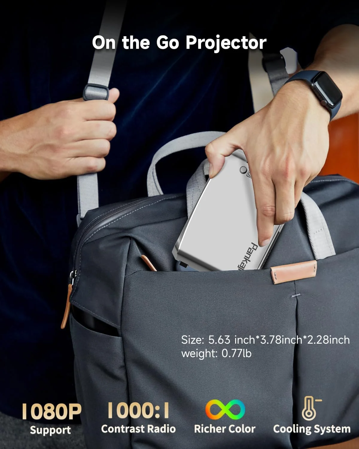 پروژکتور مینی با وای فای، پروژکتور قابل حمل بی سیم، پروژکتور فیلم پشتیبانی از HD 1080P، ایده های هدیه، پروژکتور فیلم قابل حمل کوچک برای استفاده در فضای باز در کمپینگ، پروژکتور سینمای خانگی ویدیویی