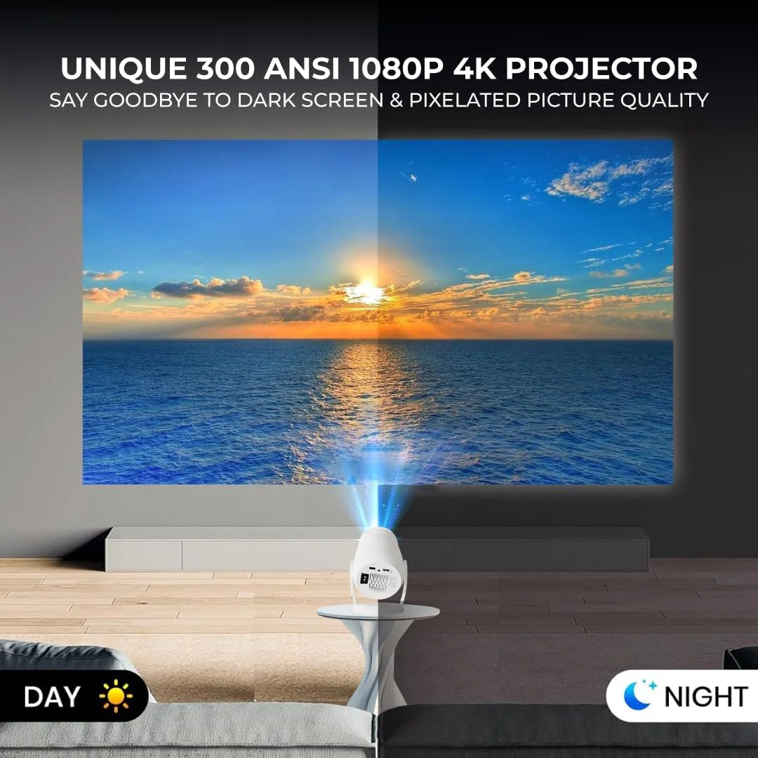 پروژکتور مینی 4K کلیک سیمپل مدل HY400، با روشنایی 300 انسی لومن، اندروید 13، چرخش 270 درجه، عمر لامپ 100 هزار ساعت با صفحه نمایش بزرگ 200 اینچی، پروژکتور گیمینگ، پروژکتور فیلم فوق العاده اچ دی قابل حمل برای تلویزیون، فضای باز پروژکتور مینی 4K کلیک سیمپل مدل HY400، با روشنایی 300 انسی لومن، اندروید 13، چرخش 270 درجه، عمر لامپ 100 هزار ساعت با صفحه نمایش بزرگ 200 اینچی، پروژکتور گیمینگ، پروژکتور فیلم فوق العاده اچ دی قابل حمل برای تلویزیون، فضای باز