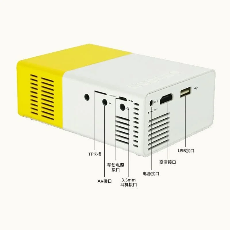پروژکتور مینی قابل حمل برای سینمای خانگی، فیلم های فضای باز، پروژکتور ویدئویی LED Pico با رابط های HDMI USB و کنترل از راه دور پروژکتور مینی قابل حمل برای سینمای خانگی، فیلم های فضای باز، پروژکتور ویدئویی LED Pico با رابط های HDMI USB و کنترل از راه دور