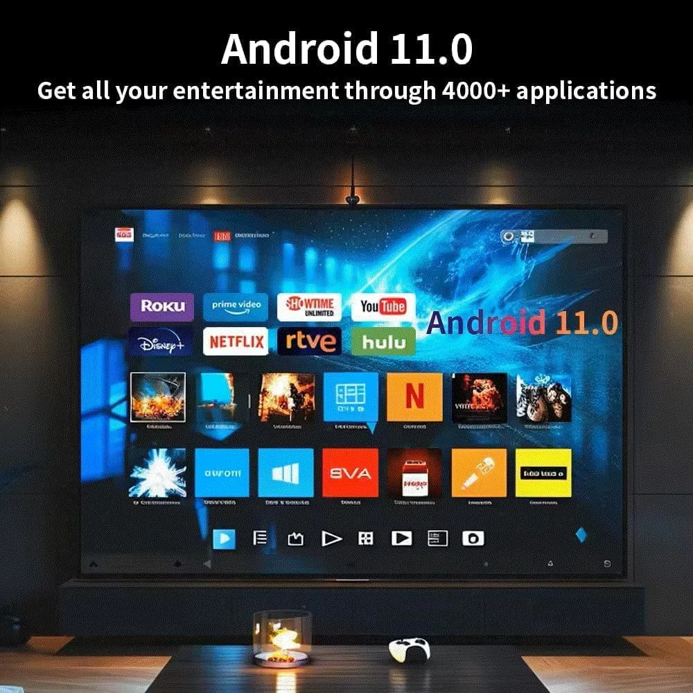 پروژکتور کوچک P330W اندروید 11، با روشنایی 280 انسی، پشتیبانی از کیفیت 4K و 8K و رزولوشن 1080P، دارای وای فای 6 و بلوتوث 5.0، مناسب سینمای خانگی، قابل حمل، اندروید/IOS، تئاتر ویدئویی (مشکی) پروژکتور کوچک P330W اندروید 11، با روشنایی 280 انسی، پشتیبانی از کیفیت 4K و 8K و رزولوشن 1080P، دارای وای فای 6 و بلوتوث 5.0، مناسب سینمای خانگی، قابل حمل، اندروید/IOS، تئاتر ویدئویی (مشکی)