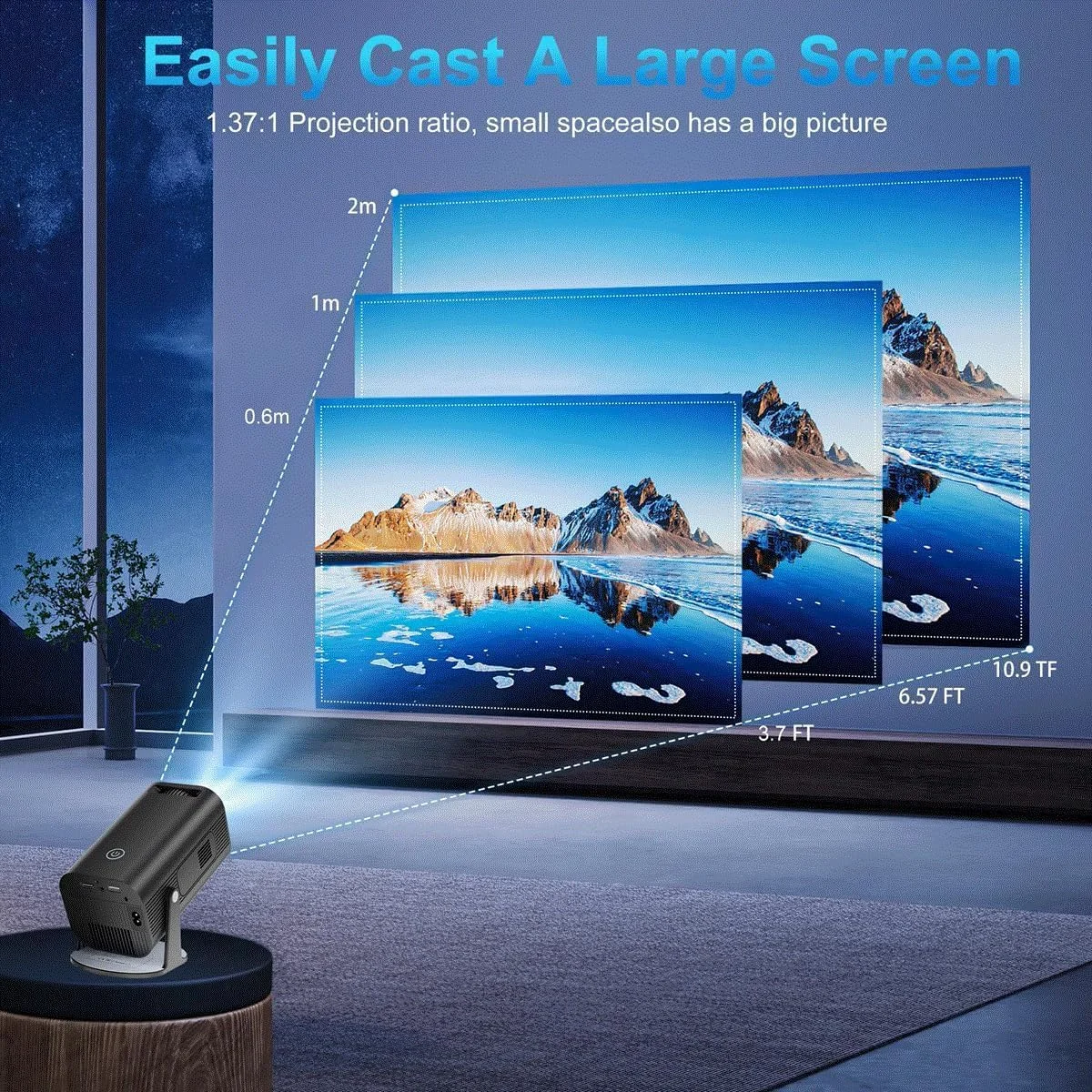 پروژکتور کوچک P330W اندروید 11، با روشنایی 280 انسی، پشتیبانی از کیفیت 4K و 8K و رزولوشن 1080P، دارای وای فای 6 و بلوتوث 5.0، مناسب سینمای خانگی، پروژکتور قابل حمل اندروید/IOS (مشکی) پروژکتور کوچک P330W اندروید 11، با روشنایی 280 انسی، پشتیبانی از کیفیت 4K و 8K و رزولوشن 1080P، دارای وای فای 6 و بلوتوث 5.0، مناسب سینمای خانگی، پروژکتور قابل حمل اندروید/IOS (مشکی)