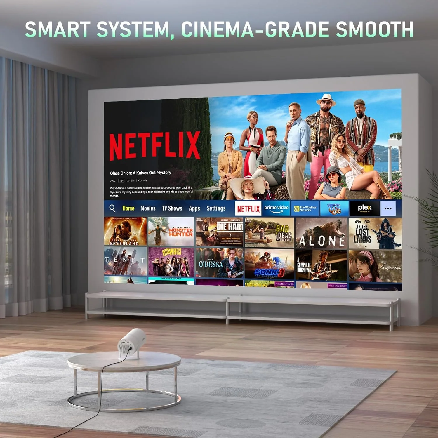 پروژکتور [Netflix Officially & Electric Focus] با WiFi و بلوتوث، پروژکتور قابل حمل XuanPad Full HD 1080P، پایه چرخان 210 درجه، Auto Keystone، طراحی حذف گرد و غبار و اتلاف گرما