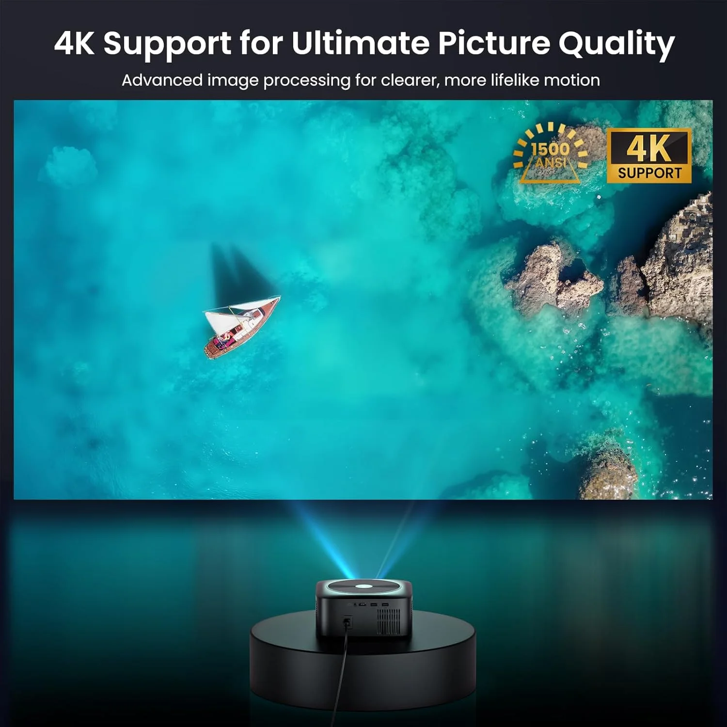 پروژکتور هوشمند دارای مجوز رسمی Google TV، پروژکتور HAPPRUN با Wifi و بلوتوث، صدای DoIby، 1080P Native 1000ANSI، فوکوس خودکار و Keystone، پروژکتور قابل حمل برای سینمای خانگی، اتاق خواب، فضای باز پروژکتور هوشمند دارای مجوز رسمی Google TV، پروژکتور HAPPRUN با Wifi و بلوتوث، صدای DoIby، 1080P Native 1000ANSI، فوکوس خودکار و Keystone، پروژکتور قابل حمل برای سینمای خانگی، اتاق خواب، فضای باز