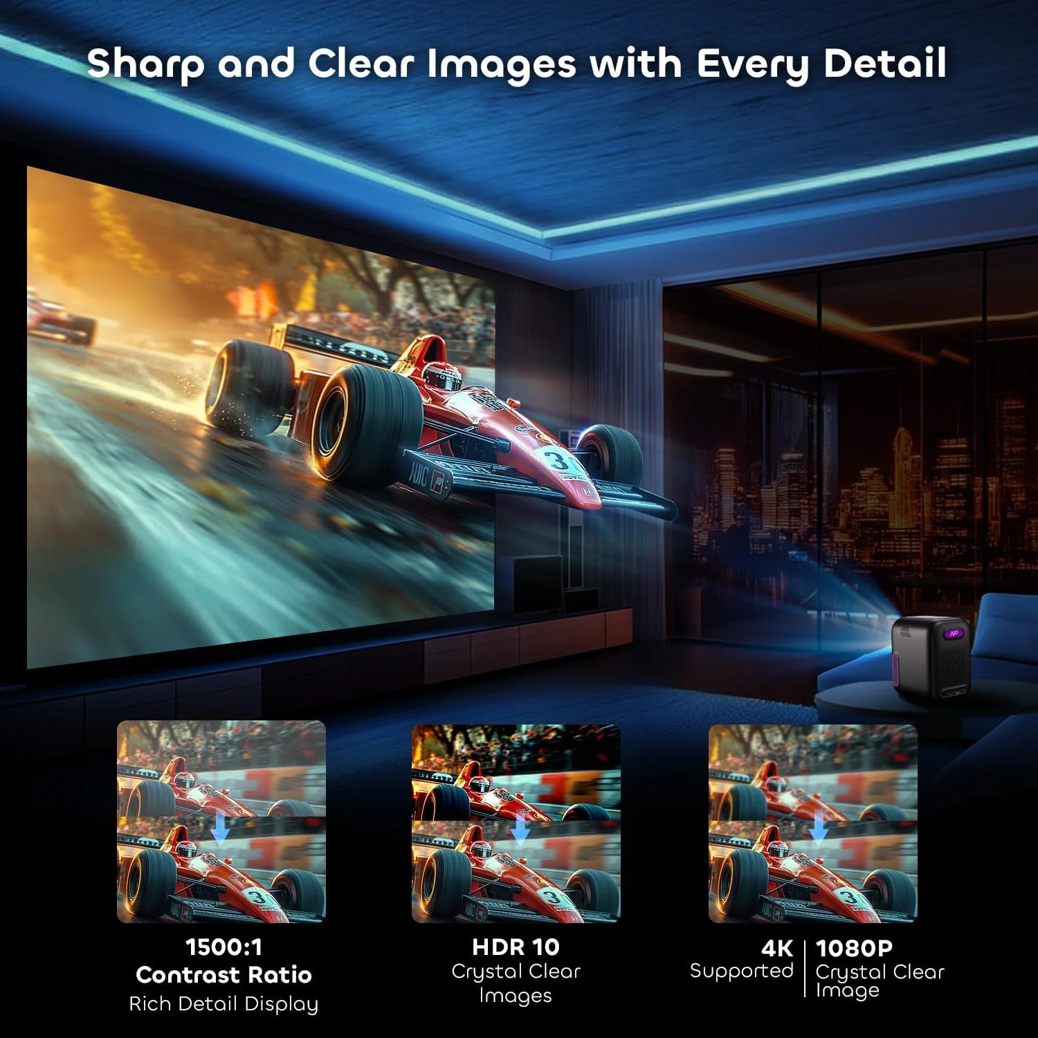 پروژکتور تلویزیون گوگل NothPJ با وای فای و بلوتوث، پشتیبانی از کیفیت 1080P Full Ultra HD 4K، پروژکشن هوشمند برای فیلم های سینمای خانگی، مینی HDMI قابل حمل در فضای باز NothingProjector NP One پروژکتور تلویزیون گوگل NothPJ با وای فای و بلوتوث، پشتیبانی از کیفیت 1080P Full Ultra HD 4K، پروژکشن هوشمند برای فیلم های سینمای خانگی، مینی HDMI قابل حمل در فضای باز NothingProjector NP One