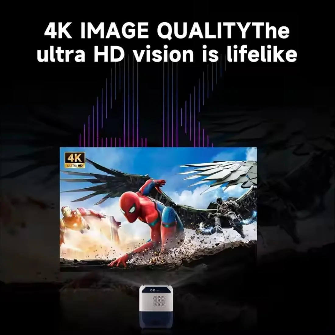 پروژکتور مینی قابل حمل Full HD با پشتیبانی از 1080P، طراحی فشرده و سبک وزن برای سینمای خانگی، فیلم های فضای باز، ارائه ها، مشکی پروژکتور مینی قابل حمل Full HD با پشتیبانی از 1080P، طراحی فشرده و سبک وزن برای سینمای خانگی، فیلم های فضای باز، ارائه ها، مشکی