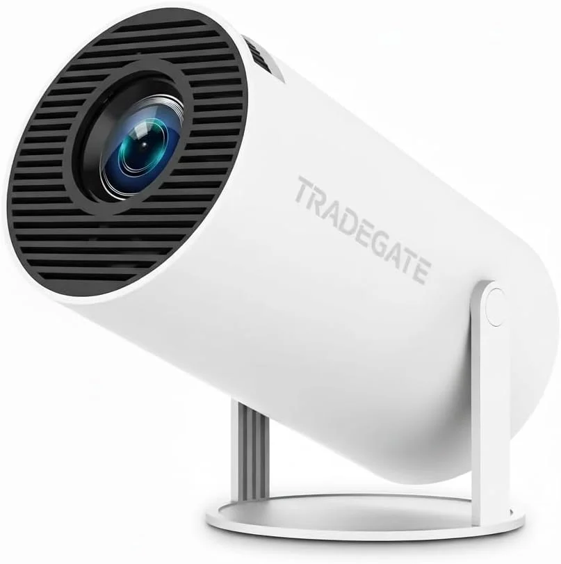 پروژکتور بازی قابل حمل 2 در 1 تریدگیت 4K HD | مینی پروژکتور هوشمند بی‌سیم برای کنسول و موبایل | استفاده در خانه و فضای باز | روشنایی بالا، HDMI، WiFi، بلوتوث، سفید