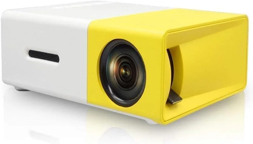پروژکتور LED کوچک قابل حمل، 600 لومن، پشتیبانی از 1080P، کنترل از راه دور، زرد