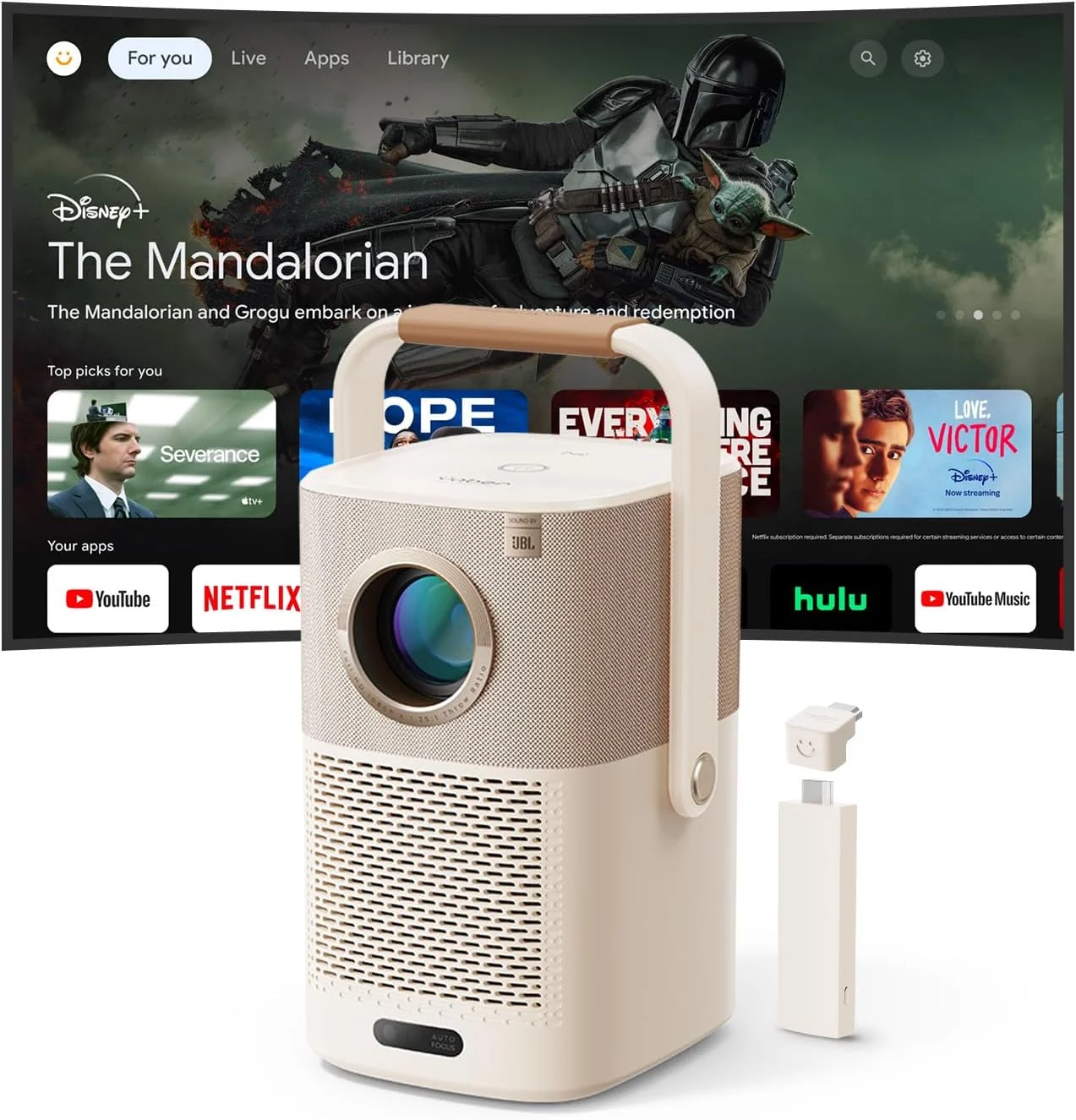 پروژکتور LCD قابل حمل YABER T2 PLUS با روشنایی 450 انسی لومن، کیفیت 1080P، دو بلندگوی 5 واتی JBL با فناوری Dolby، فوکوس خودکار و تصحیح خودکار کیستون، NFC Mirrorcast و دانگل تلویزیون هوشمند پروژکتور LCD قابل حمل YABER T2 PLUS با روشنایی 450 انسی لومن، کیفیت 1080P، دو بلندگوی 5 واتی JBL با فناوری Dolby، فوکوس خودکار و تصحیح خودکار کیستون، NFC Mirrorcast و دانگل تلویزیون هوشمند