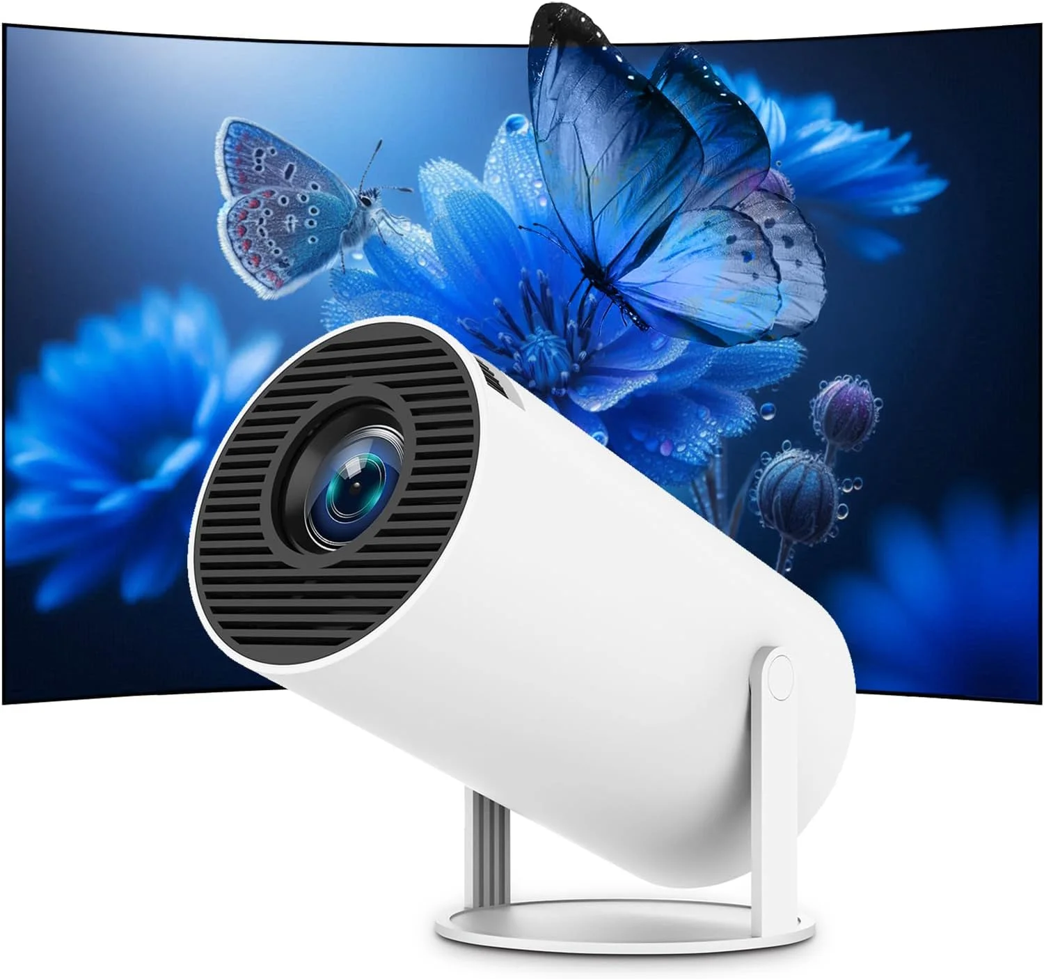 پروژکتور مینی قابل حمل 4K 1080P فول اچ دی سازگار با اندروید 11 و نتفلیکس - وای فای 6، BT 5.0، چرخش 180 درجه، پروژکتور سینمای خانگی کوچک با تصحیح خودکار کیستون