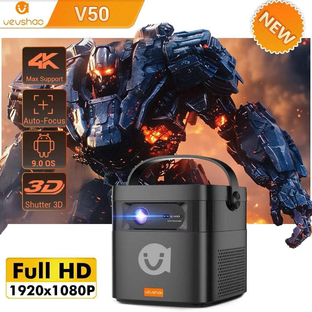 پروژکتور قابل حمل V50 4K 3D WiFi Full HD 1080P با بلندگوی داخلی 2x10W و باتری 15000mAh مناسب برای سینمای خانگی پروژکتور قابل حمل V50 4K 3D WiFi Full HD 1080P با بلندگوی داخلی 2x10W و باتری 15000mAh مناسب برای سینمای خانگی