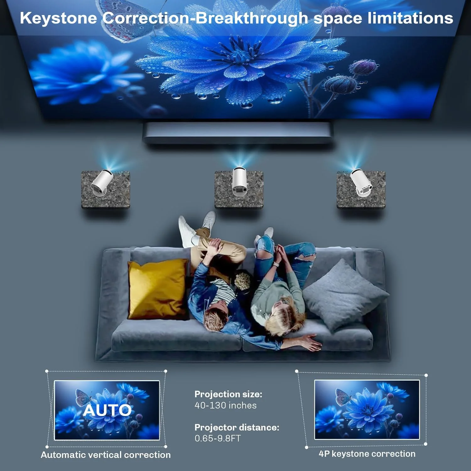 پروژکتور مینی قابل حمل 4K 1080P فول اچ دی سازگار با اندروید 11 و نتفلیکس - وای فای 6، BT 5.0، چرخش 180 درجه، پروژکتور سینمای خانگی کوچک با تصحیح خودکار کیستون پروژکتور مینی قابل حمل 4K 1080P فول اچ دی سازگار با اندروید 11 و نتفلیکس - وای فای 6، BT 5.0، چرخش 180 درجه، پروژکتور سینمای خانگی کوچک با تصحیح خودکار کیستون