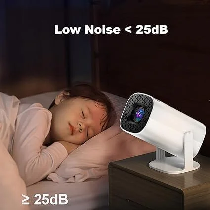 مینی پروژکتور قابل حمل نسخه 4K سال 2024، 280 انسی لومن، اندروید 11، وای فای و بلوتوث، تصحیح خودکار، چرخش 180 درجه