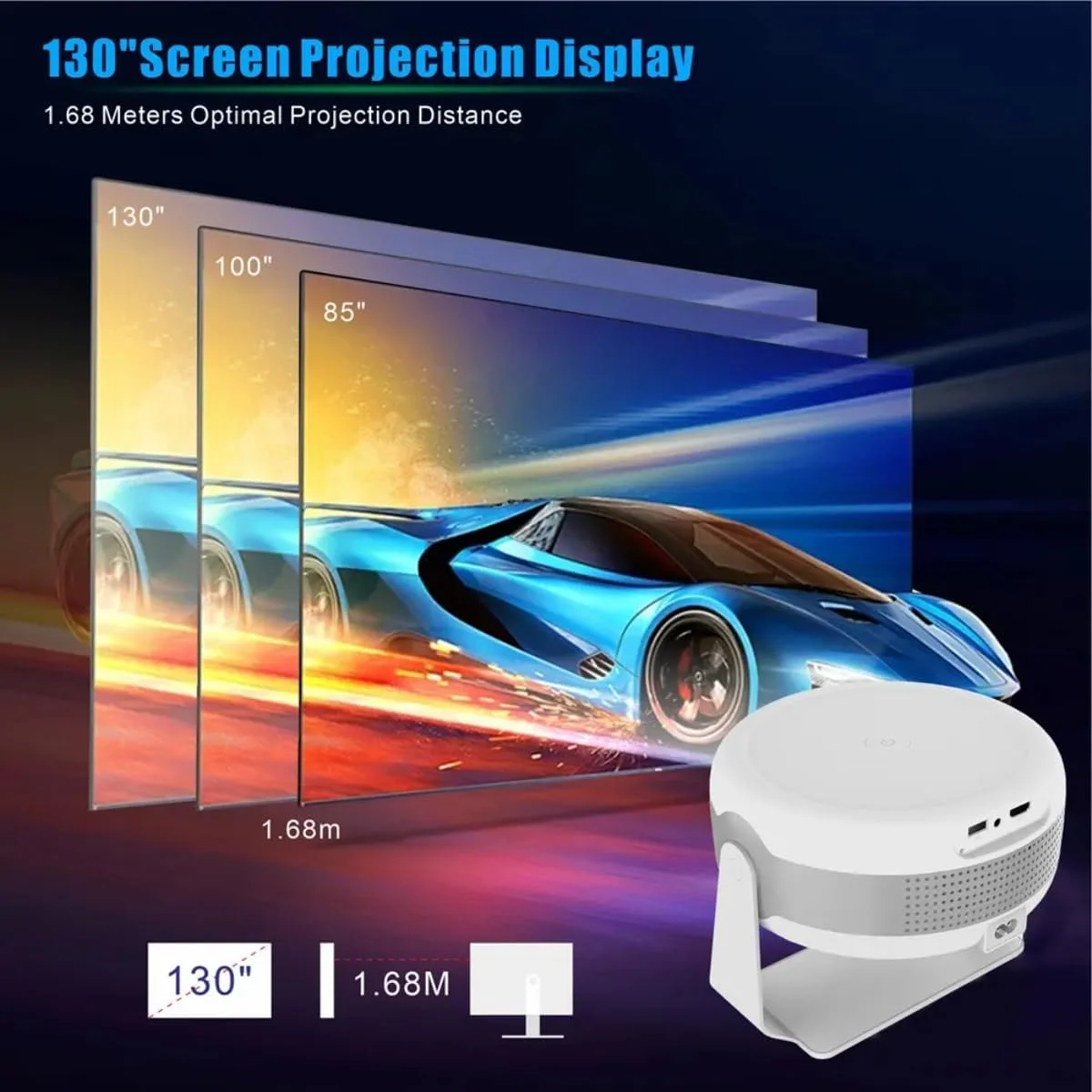 پروژکتور هوشمند قابل حمل 4K، مدل T269 Pro 1080P، اندروید 12، 3500 لومن، صفحه نمایش 130 اینچی، وای فای و بلوتوث، چرخش 180 درجه، سینمای خانگی، کیستون 6D، ویدیوی HD، سازگار با HDMI/USB/AV، پروژکتور فضای باز پروژکتور هوشمند قابل حمل 4K، مدل T269 Pro 1080P، اندروید 12، 3500 لومن، صفحه نمایش 130 اینچی، وای فای و بلوتوث، چرخش 180 درجه، سینمای خانگی، کیستون 6D، ویدیوی HD، سازگار با HDMI/USB/AV، پروژکتور فضای باز