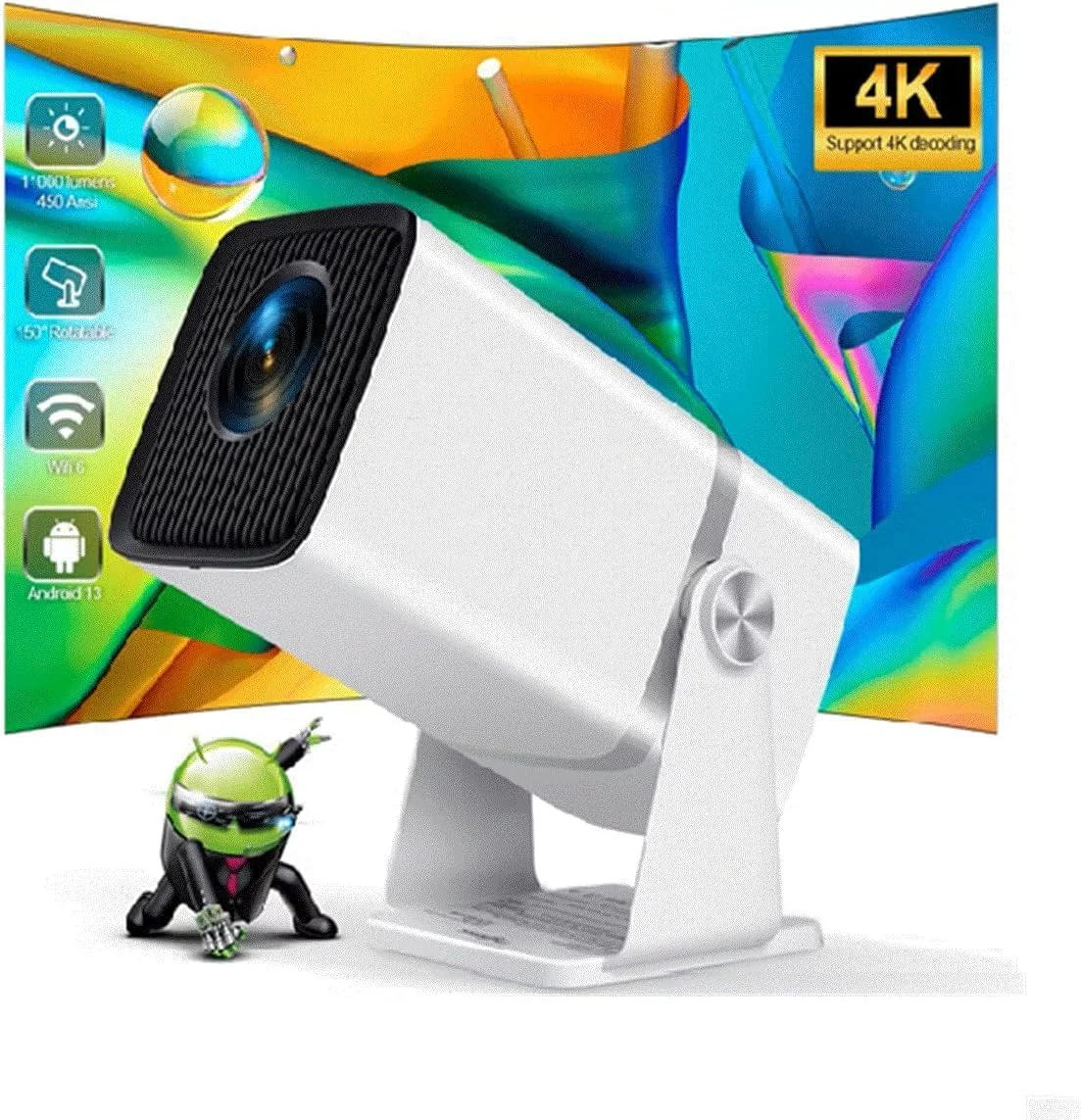 پروژکتور مینی قابل حمل اندروید WiFi 4K Full HD FHD تئاتر سه بعدی برای جلسه ویدیو سه بعدی PK HY320