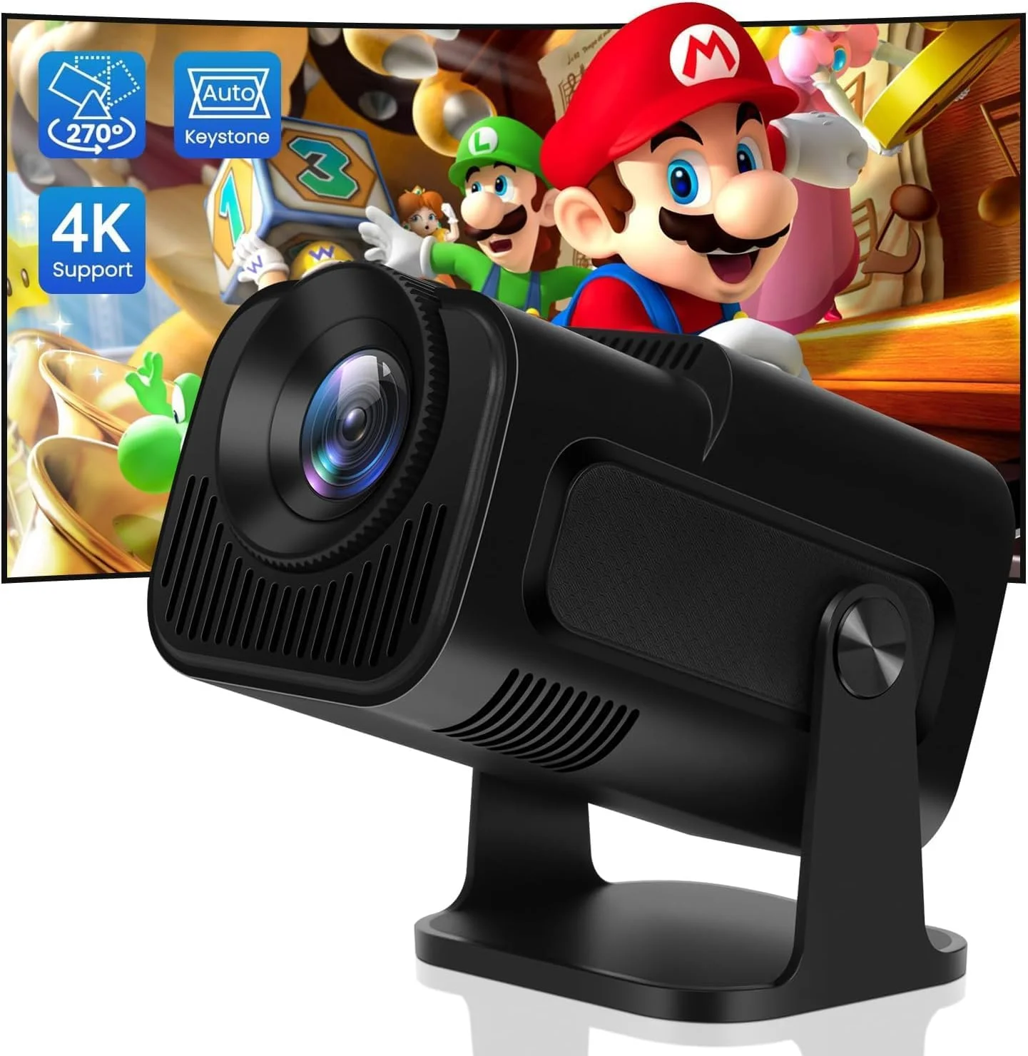 پروژکتور مینی قابل حمل SEPYMP، پروژکتور 4K، کیفیت 1080P HD، 350 ANSI، اندروید 11، دارای یوتیوب از پیش نصب شده.
