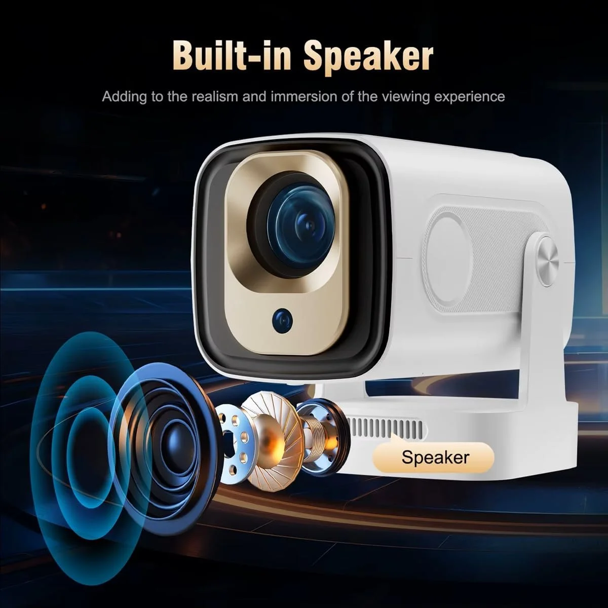 پروژکتور قابل حمل 4K با کیفیت اصلی 1080P، فوکوس خودکار، اندروید 11، بلندگوی داخلی، 330ANSI، وای فای دوگانه BT5.4، ایر ماوس، سینمای فضای باز با صدای فراگیر (HY310 سفید) پروژکتور قابل حمل 4K با کیفیت اصلی 1080P، فوکوس خودکار، اندروید 11، بلندگوی داخلی، 330ANSI، وای فای دوگانه BT5.4، ایر ماوس، سینمای فضای باز با صدای فراگیر (HY310 سفید)