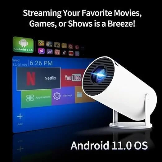 پروژکتور مینی قابل حمل 4K با WiFi و بلوتوث - پروژکتور سینمای خانگی هوشمند اندروید 11.0 با بلندگوهای داخلی، تصحیح خودکار کیستون عمودی و چرخش 270 درجه - پشتیبانی از Full HD برای فیلم ها و استریم پروژکتور مینی قابل حمل 4K با WiFi و بلوتوث - پروژکتور سینمای خانگی هوشمند اندروید 11.0 با بلندگوهای داخلی، تصحیح خودکار کیستون عمودی و چرخش 270 درجه - پشتیبانی از Full HD برای فیلم ها و استریم