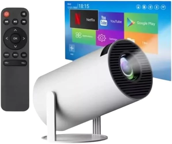 پروژکتور فوق قابل حمل HY300 Pro Ultra با کیفیت 4K، وای فای 6، بلوتوث 5.2، پشتیبانی از Full HD، تصحیح خودکار کیستون، چرخش 180 درجه، برنامه های داخلی، پروژکتور سینمای خانگی کوچک برای تلفن، کامپیوتر، تلویزیون، HDMI، PS5، لپ تاپ
