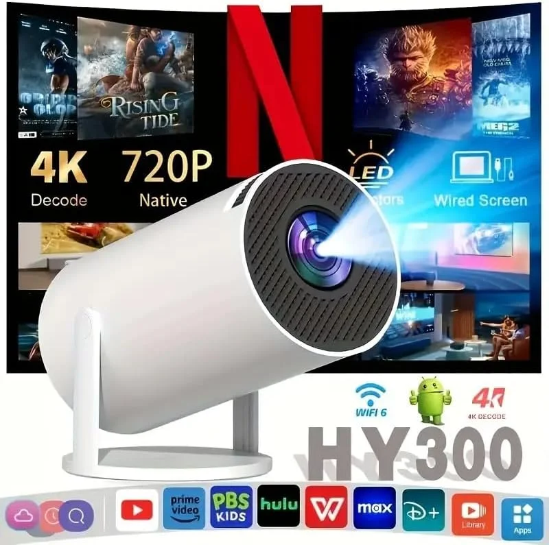 پروژکتور فوق قابل حمل HY300 Pro Ultra با پشتیبانی از 4K، WiFi 6، BT 5.2، پشتیبانی از Full HD، چرخش 180 درجه، تصحیح خودکار کیستون، برنامه داخلی، پروژکتور مینی سینمای خانگی برای تلفن، رایانه شخصی، تلویزیون، HDMI، PS5، لپ تاپ پروژکتور فوق قابل حمل HY300 Pro Ultra با پشتیبانی از 4K، WiFi 6، BT 5.2، پشتیبانی از Full HD، چرخش 180 درجه، تصحیح خودکار کیستون، برنامه داخلی، پروژکتور مینی سینمای خانگی برای تلفن، رایانه شخصی، تلویزیون، HDMI، PS5، لپ تاپ
