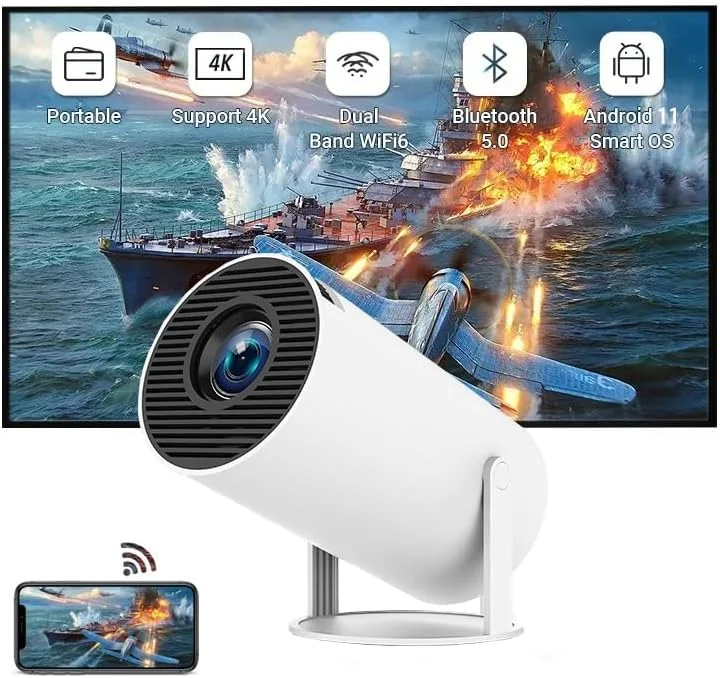 پروژکتور فوق قابل حمل HY300 Pro Ultra با پشتیبانی از 4K، WiFi 6، BT 5.2، پشتیبانی از Full HD، چرخش 180 درجه، تصحیح خودکار کیستون، برنامه داخلی، پروژکتور مینی سینمای خانگی برای تلفن، رایانه شخصی، تلویزیون، HDMI، PS5، لپ تاپ پروژکتور فوق قابل حمل HY300 Pro Ultra با پشتیبانی از 4K، WiFi 6، BT 5.2، پشتیبانی از Full HD، چرخش 180 درجه، تصحیح خودکار کیستون، برنامه داخلی، پروژکتور مینی سینمای خانگی برای تلفن، رایانه شخصی، تلویزیون، HDMI، PS5، لپ تاپ