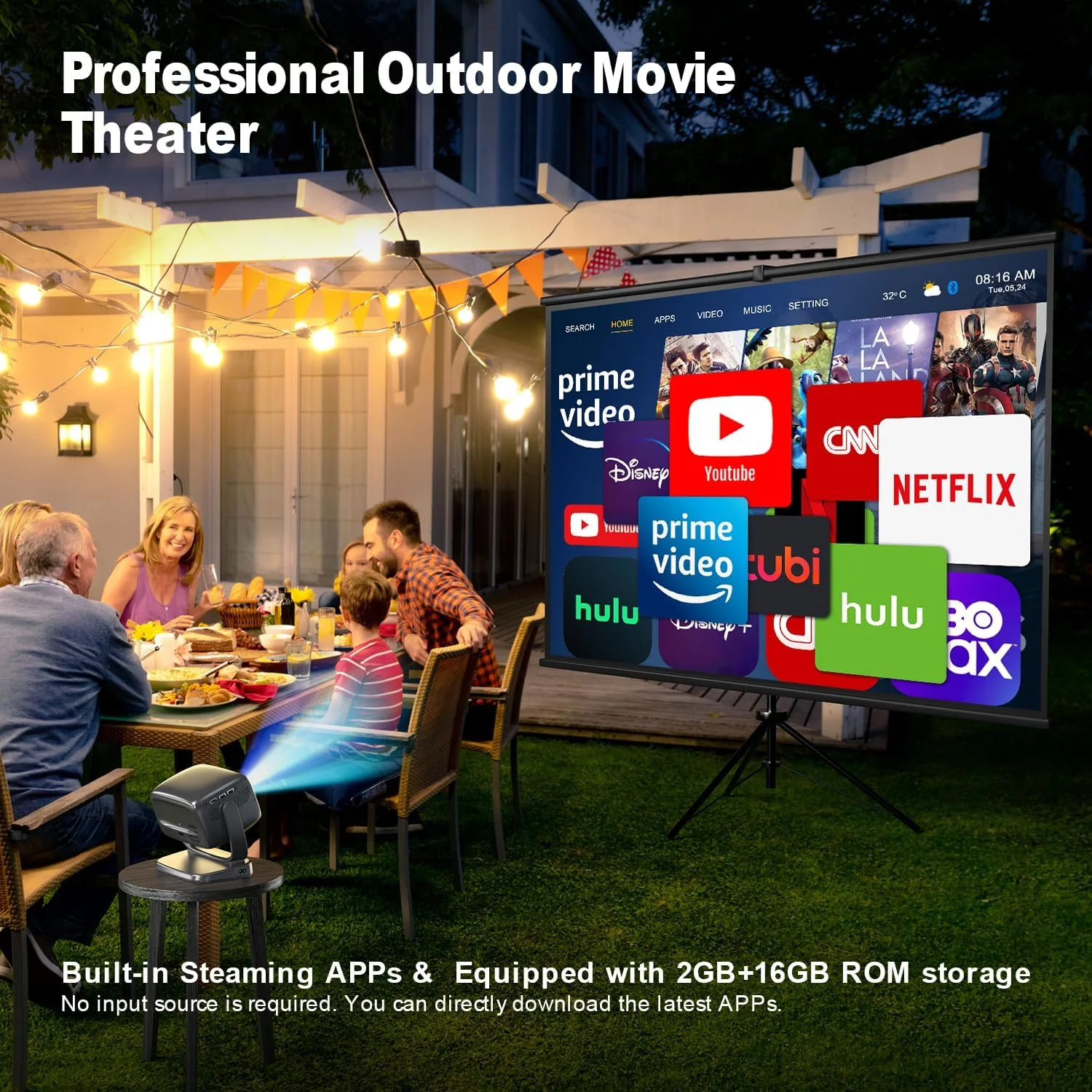 پروژکتور 4K، فوکوس الکتریکی/تصحیح ذوزنقه ای، 26000 لومن، پروژکتور قابل حمل فضای باز با WiFi 6 و BT5.2، چرخش 180 درجه، پروژکتور ویدیویی سینمای خانگی برای تلفن های هوشمند iOS/Android/Fire پروژکتور 4K، فوکوس الکتریکی/تصحیح ذوزنقه ای، 26000 لومن، پروژکتور قابل حمل فضای باز با WiFi 6 و BT5.2، چرخش 180 درجه، پروژکتور ویدیویی سینمای خانگی برای تلفن های هوشمند iOS/Android/Fire