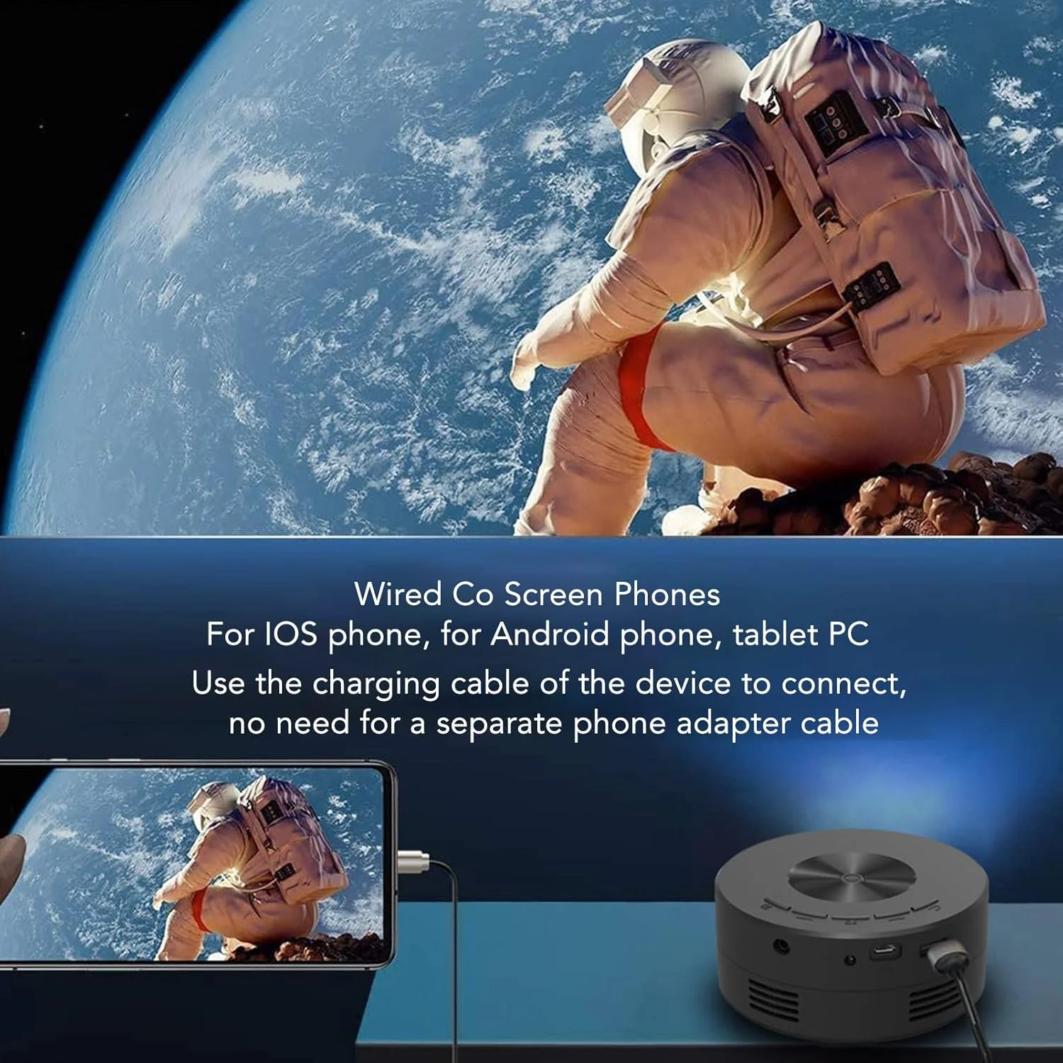 پروژکتور مینی 1080p سینمای خانگی با بلندگو، رابط USB و کنترل از راه دور، پروژکتور LED قابل حمل با طول عمر 30000 ساعت پروژکتور مینی 1080p سینمای خانگی با بلندگو، رابط USB و کنترل از راه دور، پروژکتور LED قابل حمل با طول عمر 30000 ساعت