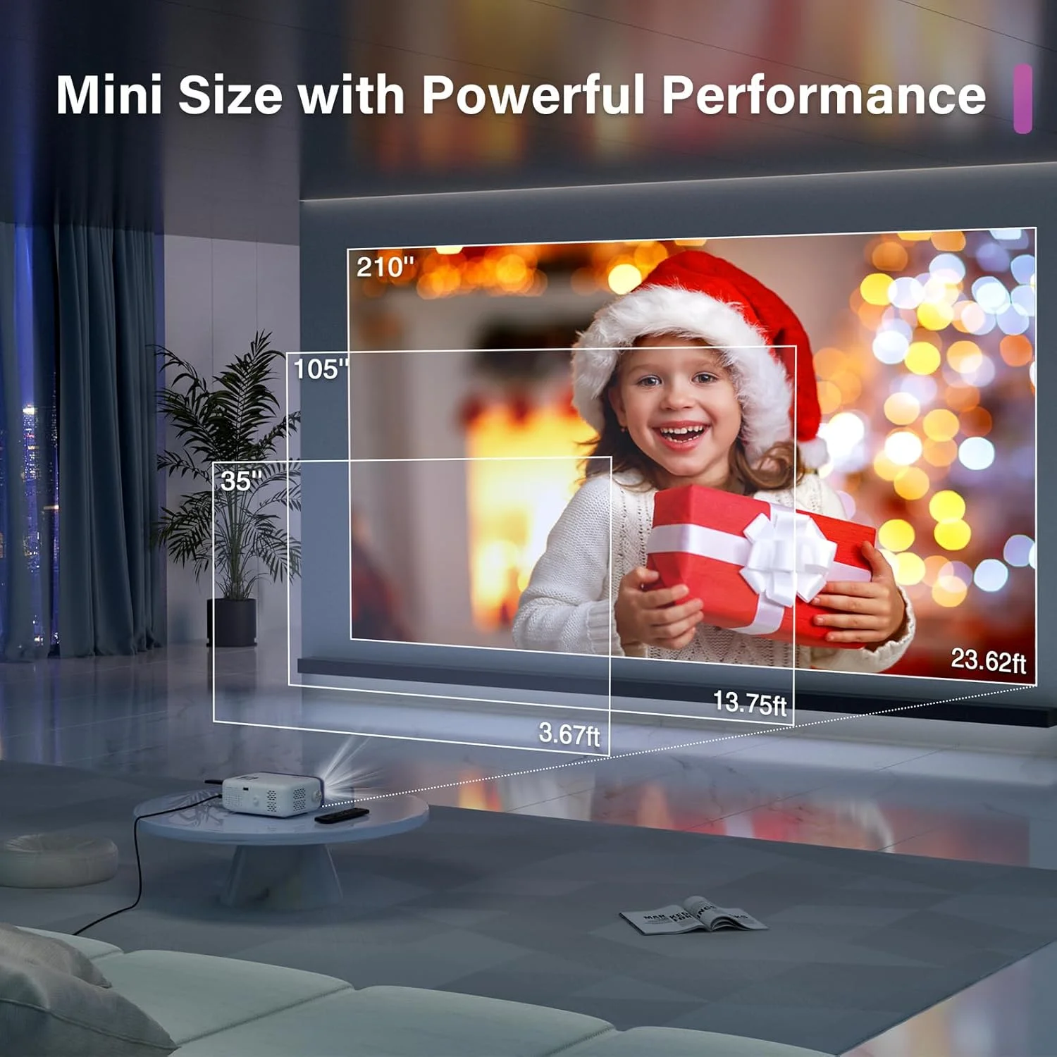 پروژکتور مینی، پروژکتور وای فای بلوتوث VOPLLS Mini 22000L با پشتیبانی از Full HD 1080P، پروژکتور ویدیویی قابل حمل با زوم 50٪، پروژکتور سینمای خانگی برای تلفن همراه، تبلت/لپ تاپ/کامپیوتر/جعبه تلویزیون، USB، HDMI، AV (شامل سه پایه) پروژکتور مینی، پروژکتور وای فای بلوتوث VOPLLS Mini 22000L با پشتیبانی از Full HD 1080P، پروژکتور ویدیویی قابل حمل با زوم 50٪، پروژکتور سینمای خانگی برای تلفن همراه، تبلت/لپ تاپ/کامپیوتر/جعبه تلویزیون، USB، HDMI، AV (شامل سه پایه)