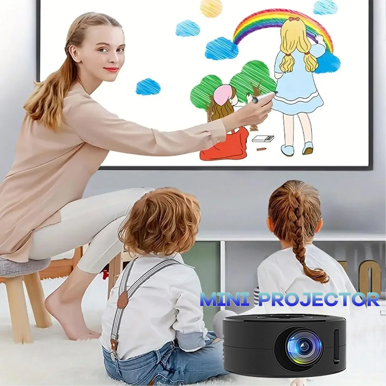 مینی پروژکتور، پروژکتور ویدئویی با پشتیبانی از Full HD، مناسب فیلم در فضای باز، LED، هدیه برای کودکان، سینمای خانگی، تلفن همراه، پشتیبانی از صفحه نمایش سیمی قابل حمل 1080P، سازگار با پاور بانک، مناسب بازی و لپ تاپ مینی پروژکتور، پروژکتور ویدئویی با پشتیبانی از Full HD، مناسب فیلم در فضای باز، LED، هدیه برای کودکان، سینمای خانگی، تلفن همراه، پشتیبانی از صفحه نمایش سیمی قابل حمل 1080P، سازگار با پاور بانک، مناسب بازی و لپ تاپ