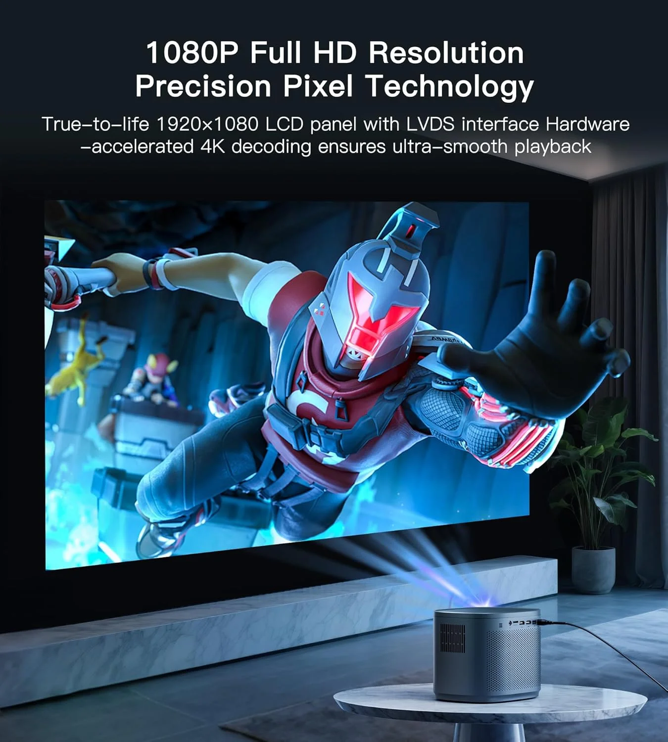 پروژکتور مینی HD 1080P، پشتیبانی از 4K، پروژکتور فیلم قابل حمل - نمایشگر 200 اینچی، بلندگوی داخلی، کیستون خودکار، فوکوس خودکار، سازگار با تلفن هوشمند/تبلت/لپ تاپ/HDMI/USB - ایده آل برای سینمای خانگی و فضای باز پروژکتور مینی HD 1080P، پشتیبانی از 4K، پروژکتور فیلم قابل حمل - نمایشگر 200 اینچی، بلندگوی داخلی، کیستون خودکار، فوکوس خودکار، سازگار با تلفن هوشمند/تبلت/لپ تاپ/HDMI/USB - ایده آل برای سینمای خانگی و فضای باز
