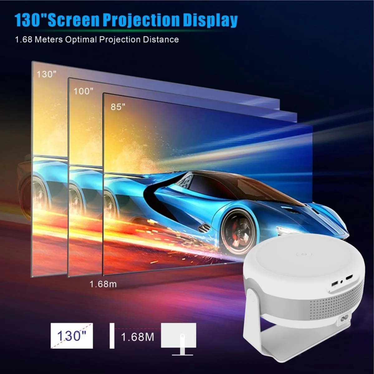 پروژکتور مینی 4K مدل T269Pro، اندروید 12 هوشمند، نمایشگر 130 اینچی Ultra HD، وای فای 2.4/5G، پشتیبانی از 1080P، پروژکتور ستاره کهکشانی، 10K بازی، کنسول های دوگانه، سینمای خانگی قابل حمل، بازی کودکان، فیلم های فضای باز پروژکتور مینی 4K مدل T269Pro، اندروید 12 هوشمند، نمایشگر 130 اینچی Ultra HD، وای فای 2.4/5G، پشتیبانی از 1080P، پروژکتور ستاره کهکشانی، 10K بازی، کنسول های دوگانه، سینمای خانگی قابل حمل، بازی کودکان، فیلم های فضای باز