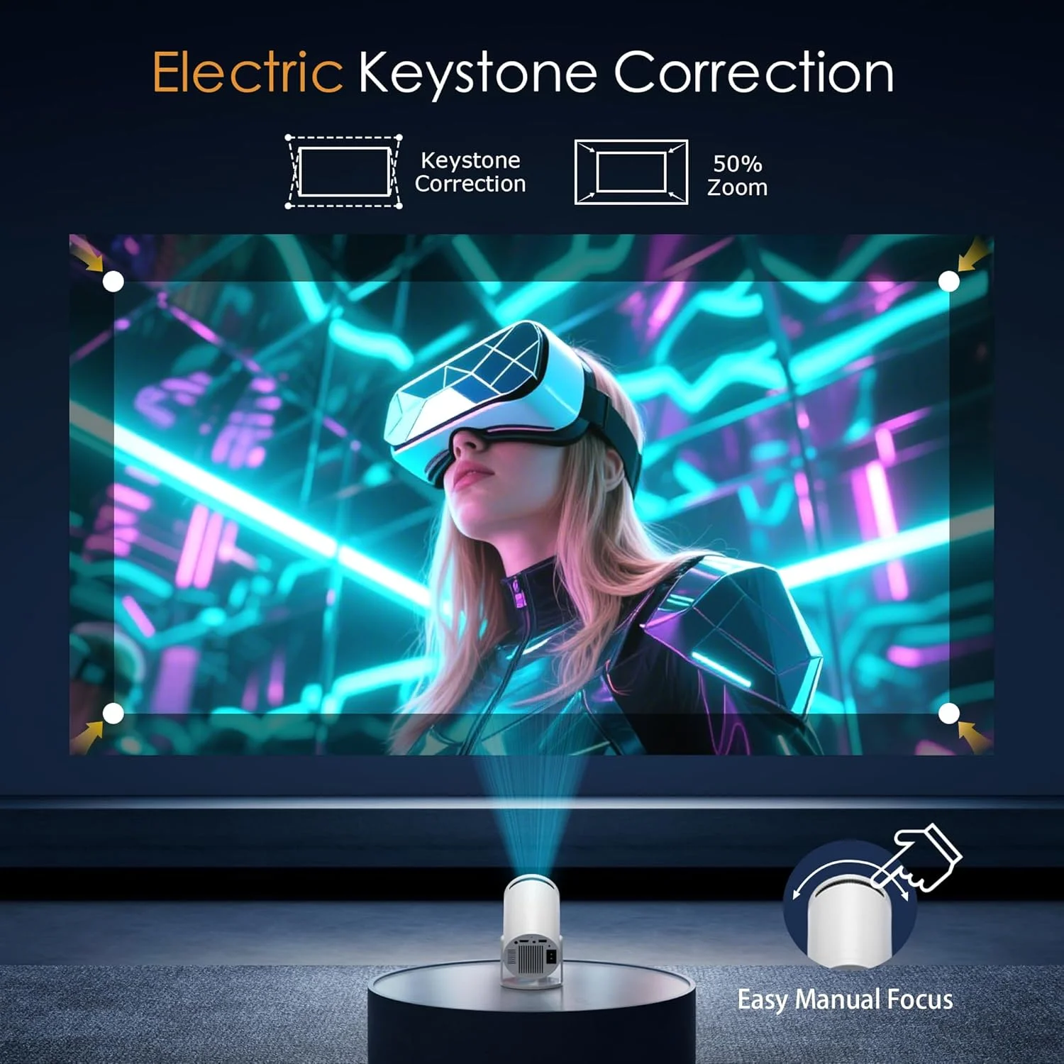پروژکتور مینی قابل حمل با پشتیبانی از کیفیت 4K، پروژکتور کوچک فول اچ دی 1080P با پایه چرخان 270 درجه، پروژکتور فیلم سازگار با تی وی استیک/گوشی هوشمند/HDMI/USB برای اتاق خواب/کمپینگ در فضای باز پروژکتور مینی قابل حمل با پشتیبانی از کیفیت 4K، پروژکتور کوچک فول اچ دی 1080P با پایه چرخان 270 درجه، پروژکتور فیلم سازگار با تی وی استیک/گوشی هوشمند/HDMI/USB برای اتاق خواب/کمپینگ در فضای باز