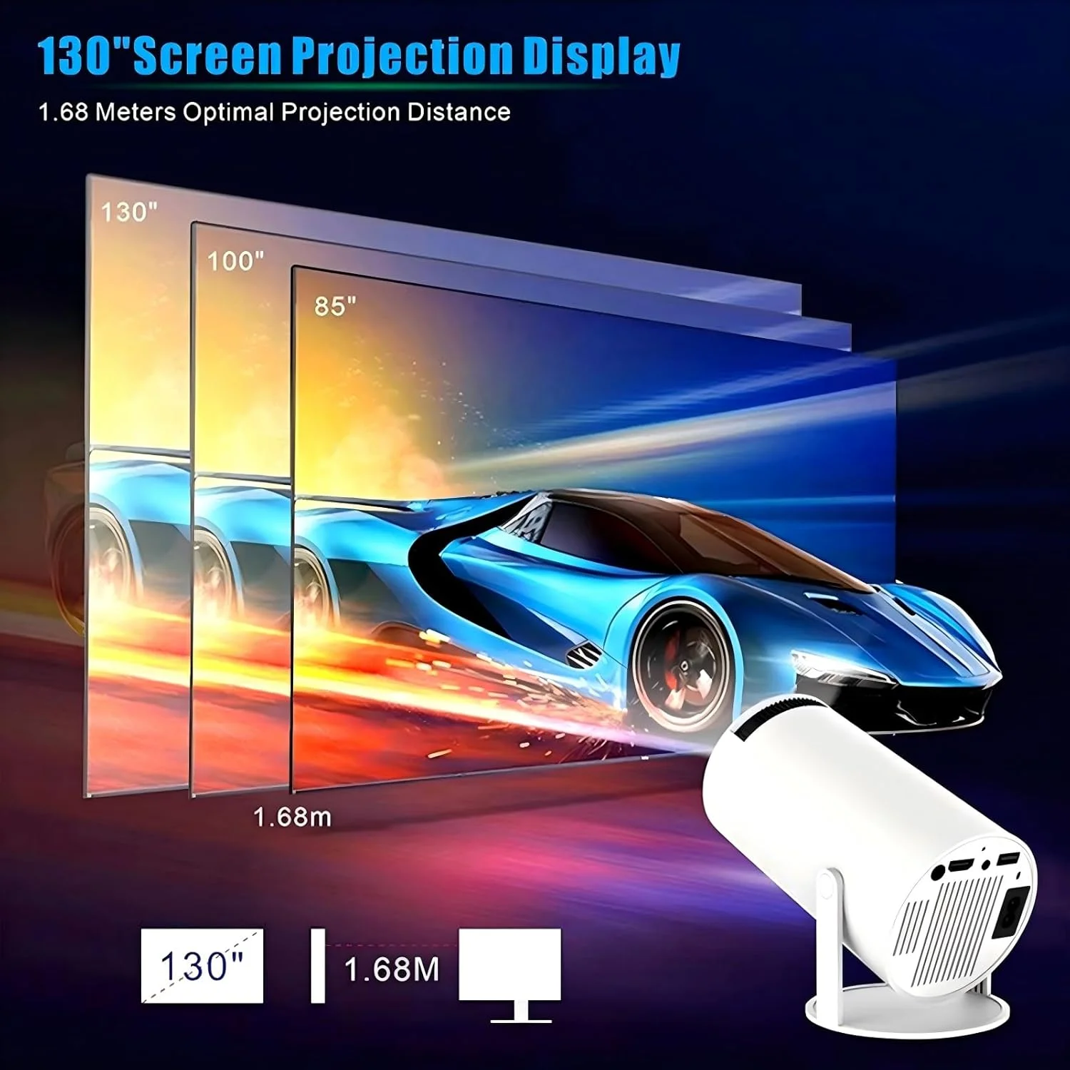 مینی پروژکتور با پشتیبانی از کیفیت 1080P و 4K، دارای WiFi 6 و بلوتوث 5.2 دو طرفه، پروژکتور هوشمند قابل حمل HY300 Pro+ با فوکوس دستی، چرخش 180 درجه، مناسب برای فیلم، خانه، اتاق خواب، پروژکتور فضای باز برای تلفن، لپ تاپ، کامپیوتر، مشکی مینی پروژکتور با پشتیبانی از کیفیت 1080P و 4K، دارای WiFi 6 و بلوتوث 5.2 دو طرفه، پروژکتور هوشمند قابل حمل HY300 Pro+ با فوکوس دستی، چرخش 180 درجه، مناسب برای فیلم، خانه، اتاق خواب، پروژکتور فضای باز برای تلفن، لپ تاپ، کامپیوتر، مشکی