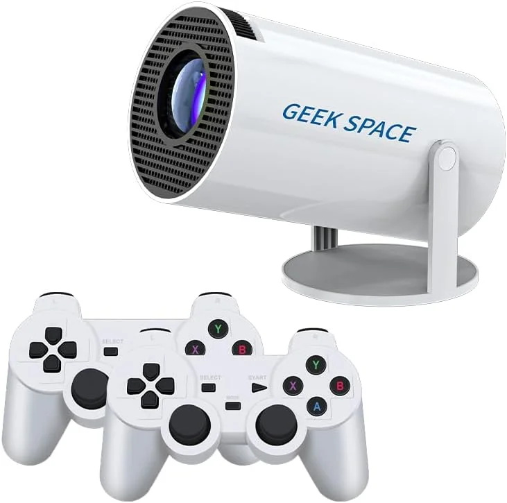 پروژکتور گیمینگ هوشمند 4K Max با بیش از 36000 بازی، سینمای خانگی قابل حمل 1080P، 150 انسی لومن، چرخش 180 درجه، اندروید 11، وای فای، بلوتوث، پشتیبانی از دو گیم پد، ورودی HDMI/USB (HY300 MAX)