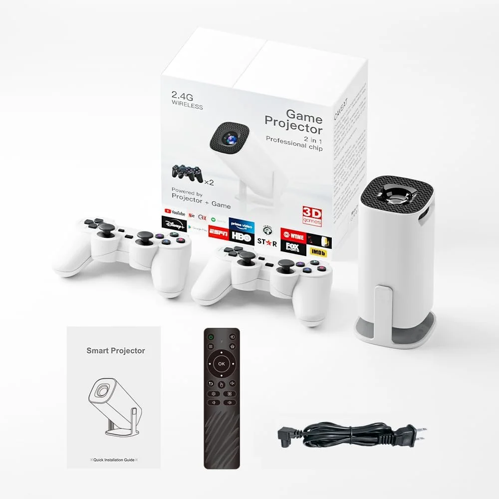 پروژکتور گیمینگ 2 در 1 F300 Max با جوی استیک، رزولوشن 4K، حافظه 64 گیگابایتی، بیش از 10000 بازی، سیستم عامل اندروید، Wi-Fi و قابلیت های کنسول بازی ویدیویی پروژکتور گیمینگ 2 در 1 F300 Max با جوی استیک، رزولوشن 4K، حافظه 64 گیگابایتی، بیش از 10000 بازی، سیستم عامل اندروید، Wi-Fi و قابلیت های کنسول بازی ویدیویی