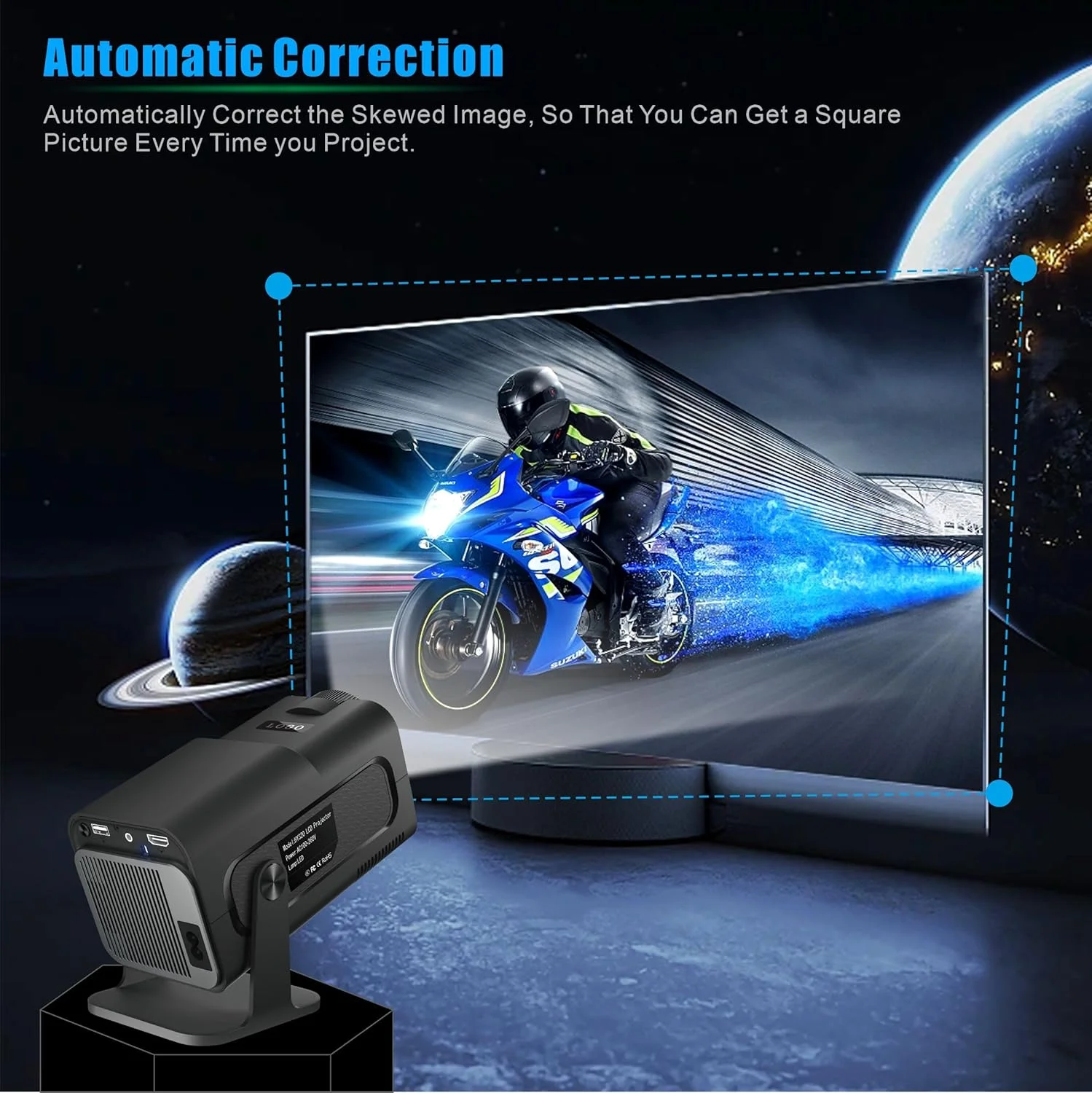 پروژکتور قابل حمل، مینی پروژکتور HY320 با WiFi و بلوتوث، پشتیبانی از 4K 1080P با WIFI6 دو بانده BT5.0 Android 11، پروژکتور تلویزیون هوشمند تصحیح خودکار کیستون برای تلفن/فلش مموری/لپ تاپ پروژکتور قابل حمل، مینی پروژکتور HY320 با WiFi و بلوتوث، پشتیبانی از 4K 1080P با WIFI6 دو بانده BT5.0 Android 11، پروژکتور تلویزیون هوشمند تصحیح خودکار کیستون برای تلفن/فلش مموری/لپ تاپ