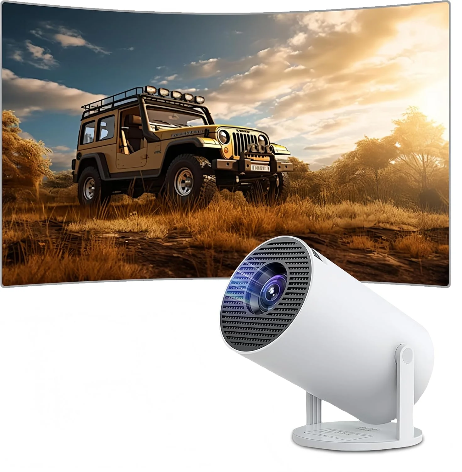 پروژکتور مینی HATAH، پروژکتور قابل حمل HY300 Pro با پشتیبانی از 4K+، بلوتوث 5.0، وای فای 6 5G، چرخش 180 درجه، تصحیح خودکار کیستون، پروژکتور هوشمند سازگار با اندروید 13.0/استیک تلویزیون/HDMI/USB/TF/Audio