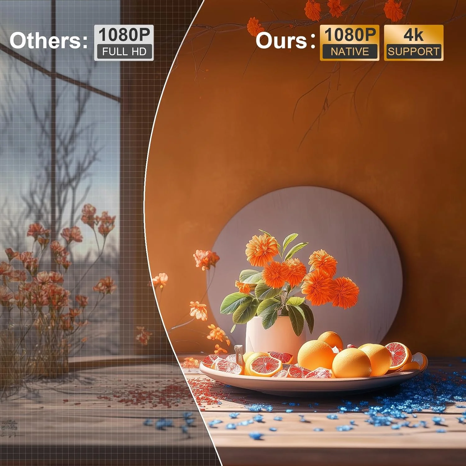 پروژکتور هوشمند مینی [فوکوس خودکار و سیستم اندروید] با WiFi و بلوتوث، پروژکتور XuanPad با پشتیبانی از 4K، 700 ANSI، کیستون خودکار، صدای استریو سه بعدی پروژکتور فضای باز/خانگی با پایه قابل تنظیم 360 درجه