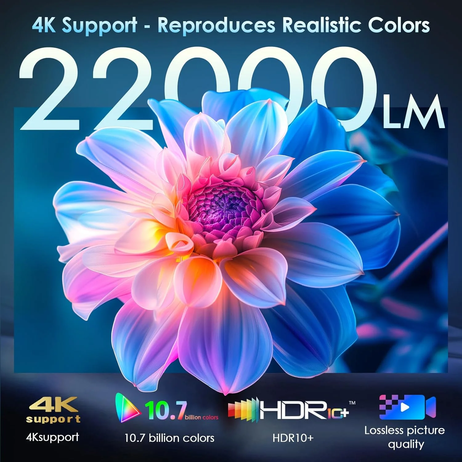 پروژکتور با فوکوس الکتریکی با پشتیبانی از کیفیت 4K، دارای WiFi6 و بلوتوث 5.3، پروژکتورهای مناسب فضای باز برای استفاده ویدیویی در بیرون، پروژکتور فیلم بازی OWNKNEW، تصحیح خودکار کیستون پروژکتور با فوکوس الکتریکی با پشتیبانی از کیفیت 4K، دارای WiFi6 و بلوتوث 5.3، پروژکتورهای مناسب فضای باز برای استفاده ویدیویی در بیرون، پروژکتور فیلم بازی OWNKNEW، تصحیح خودکار کیستون