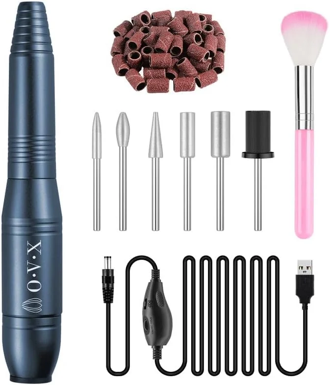 ست سوهان برقی ناخن قابل حمل USB با سرعت 20000 دور در دقیقه، مجموعه حرفه ای مانیکور پدیکور و ابزارهای شکل دهی و پولیش با نوارهای سنباده، سر سوهان و برس تمیز کننده برای ناخن های ژلی آکریلیک (خاکستری ذغالی) ست سوهان برقی ناخن قابل حمل USB با سرعت 20000 دور در دقیقه، مجموعه حرفه ای مانیکور پدیکور و ابزارهای شکل دهی و پولیش با نوارهای سنباده، سر سوهان و برس تمیز کننده برای ناخن های ژلی آکریلیک (خاکستری ذغالی)