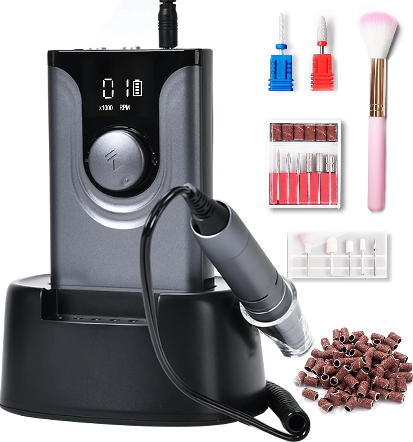 دستگاه سوهان برقی ناخن حرفه ای Lumcrissy برای کاشت ناخن، کیت سوهان برقی ناخن، ابزار بافر سوهان ناخن شارژی برای مانیکور پدیکور سالن دستگاه سوهان برقی ناخن حرفه ای Lumcrissy برای کاشت ناخن، کیت سوهان برقی ناخن، ابزار بافر سوهان ناخن شارژی برای مانیکور پدیکور سالن