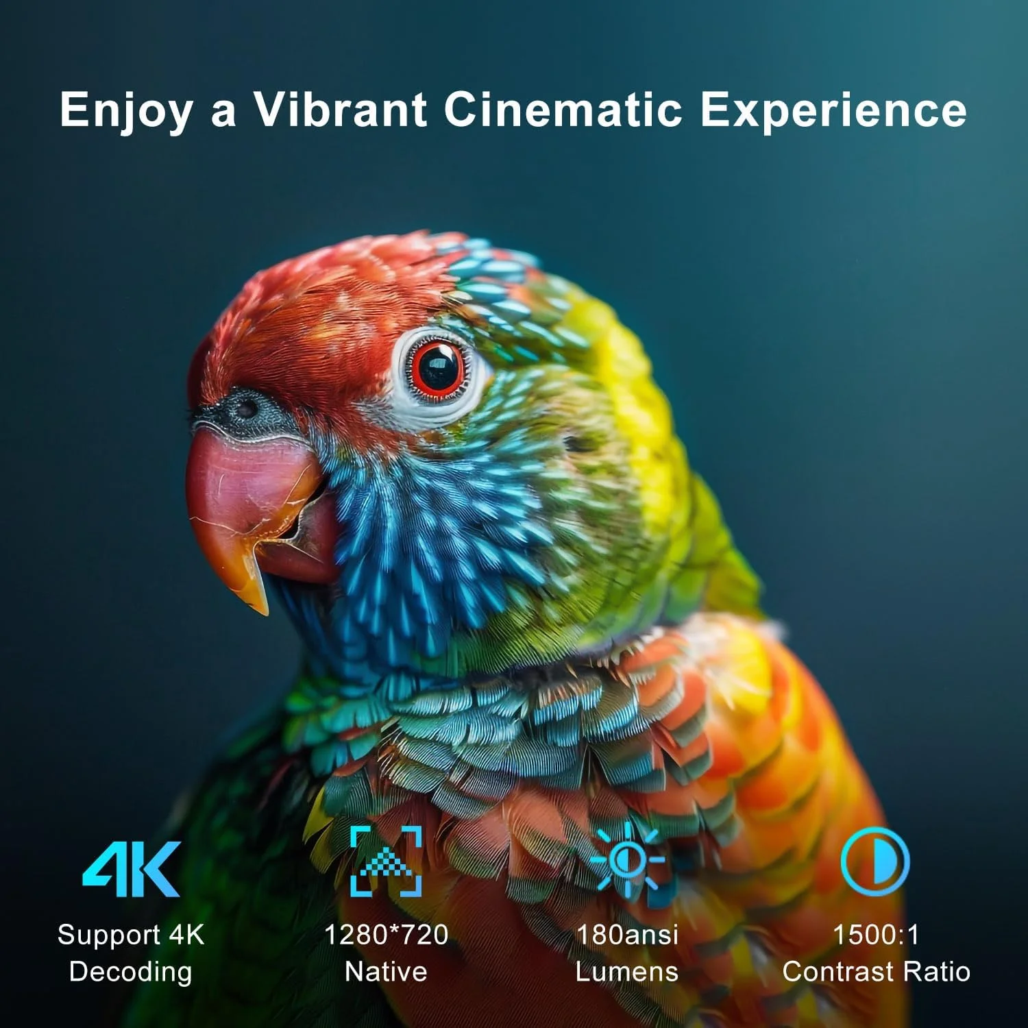 مینی پروژکتور با WiFi 6.0 و بلوتوث 5.4، پروژکتور قابل حمل با پشتیبانی از کیفیت 4K 1080P HD، پروژکتور فیلم برای بازی در فضای باز و داخل خانه، پروژکتور هوشمند برای اندروید/iOS/ویندوز/TV Stick/HDMI/USB، سفید مینی پروژکتور با WiFi 6.0 و بلوتوث 5.4، پروژکتور قابل حمل با پشتیبانی از کیفیت 4K 1080P HD، پروژکتور فیلم برای بازی در فضای باز و داخل خانه، پروژکتور هوشمند برای اندروید/iOS/ویندوز/TV Stick/HDMI/USB، سفید