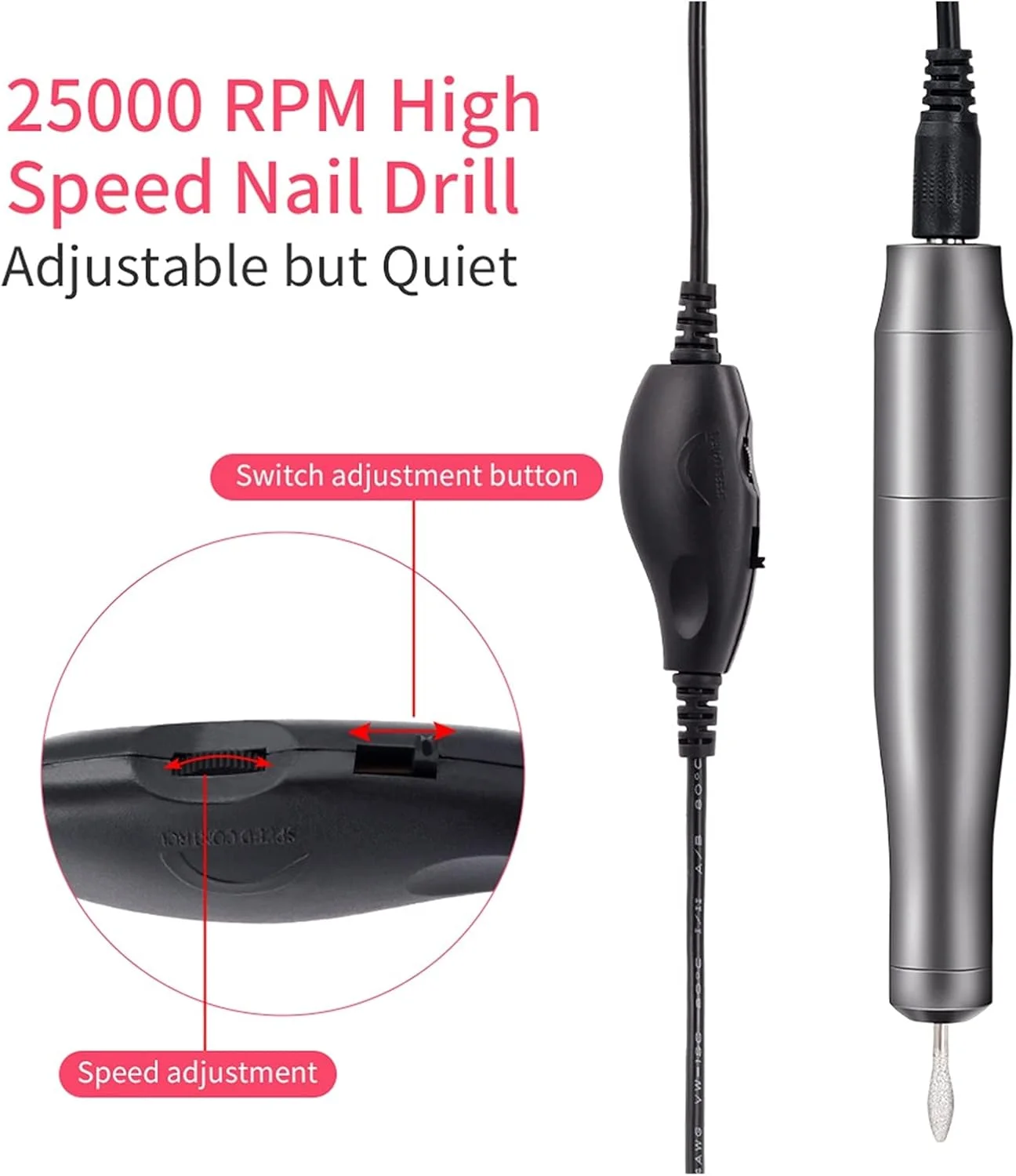 دستگاه سوهان ناخن 12 وات 25000 دور در دقیقه، دستگاه مانیکور برقی، ست فرز و کاتر، ابزار تجهیزات سوهان ناخن دستگاه سوهان ناخن 12 وات 25000 دور در دقیقه، دستگاه مانیکور برقی، ست فرز و کاتر، ابزار تجهیزات سوهان ناخن