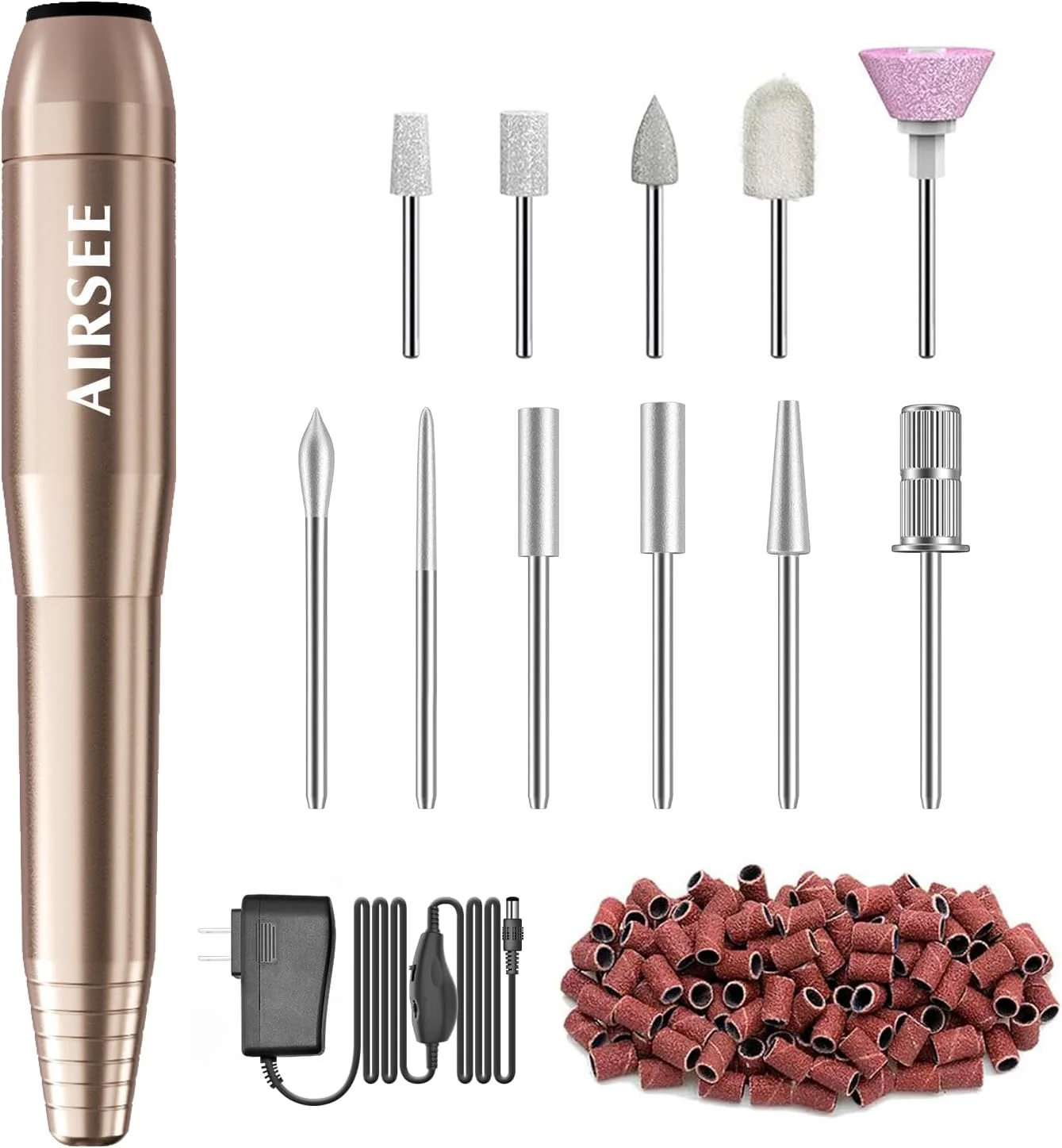 دستگاه سوهان برقی ناخن قابل حمل AIRSEE Studio Basic Adapter، مناسب برای حرفه ای ها، سوهان برقی برای ناخن های ژلی و اکریلیک، مانیکور، پدیکور و شکل دادن، کیت سوهان برقی ناخن مناسب برای سالن - طلایی دستگاه سوهان برقی ناخن قابل حمل AIRSEE Studio Basic Adapter، مناسب برای حرفه ای ها، سوهان برقی برای ناخن های ژلی و اکریلیک، مانیکور، پدیکور و شکل دادن، کیت سوهان برقی ناخن مناسب برای سالن - طلایی